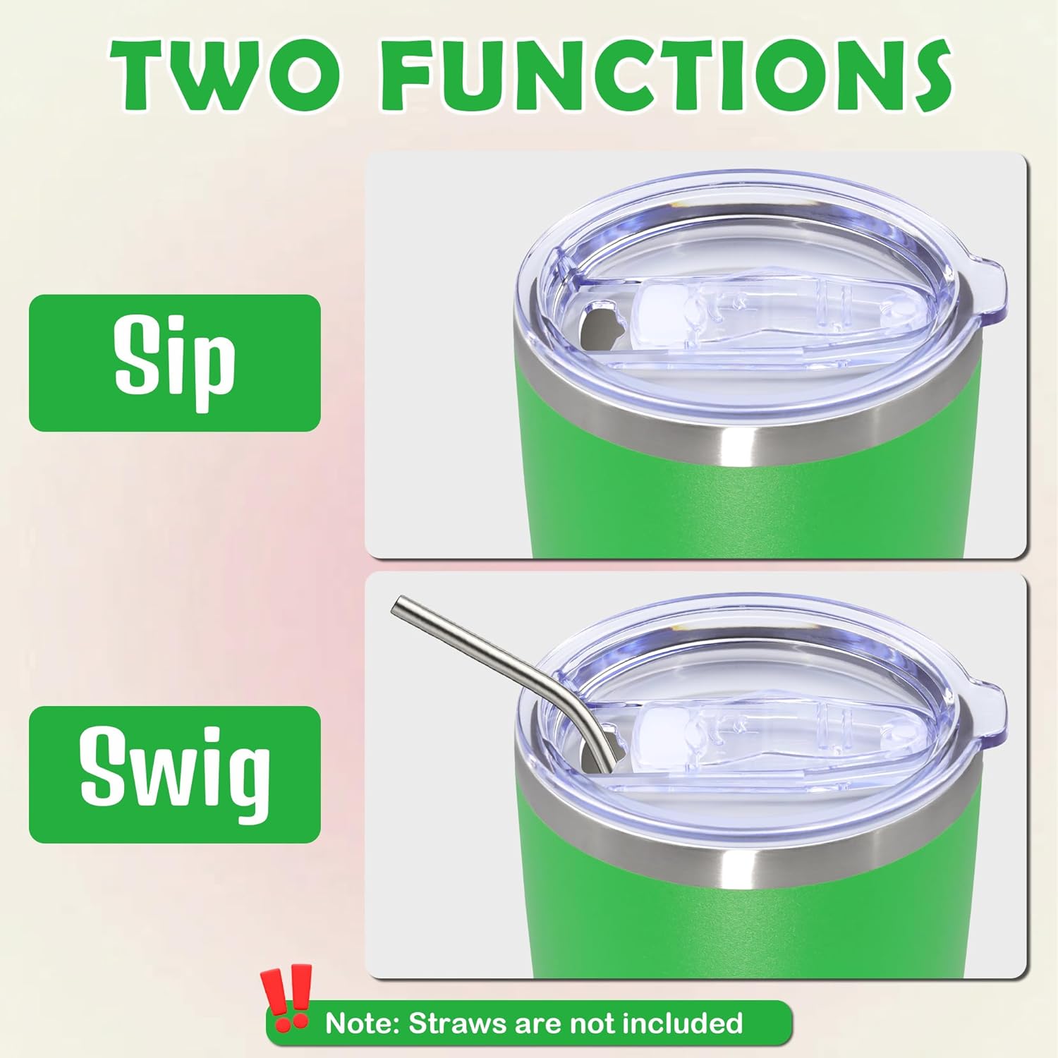 20oz Tumbler Bulk Stainless Steel Tumbler Cup with Lid Vacuum Insulated Double Wall Travel Mug, Durable Powder Coated Travel Coffee Tumbler Mug for Hot & Cold Drinks, Green,12 Pack - Image 7