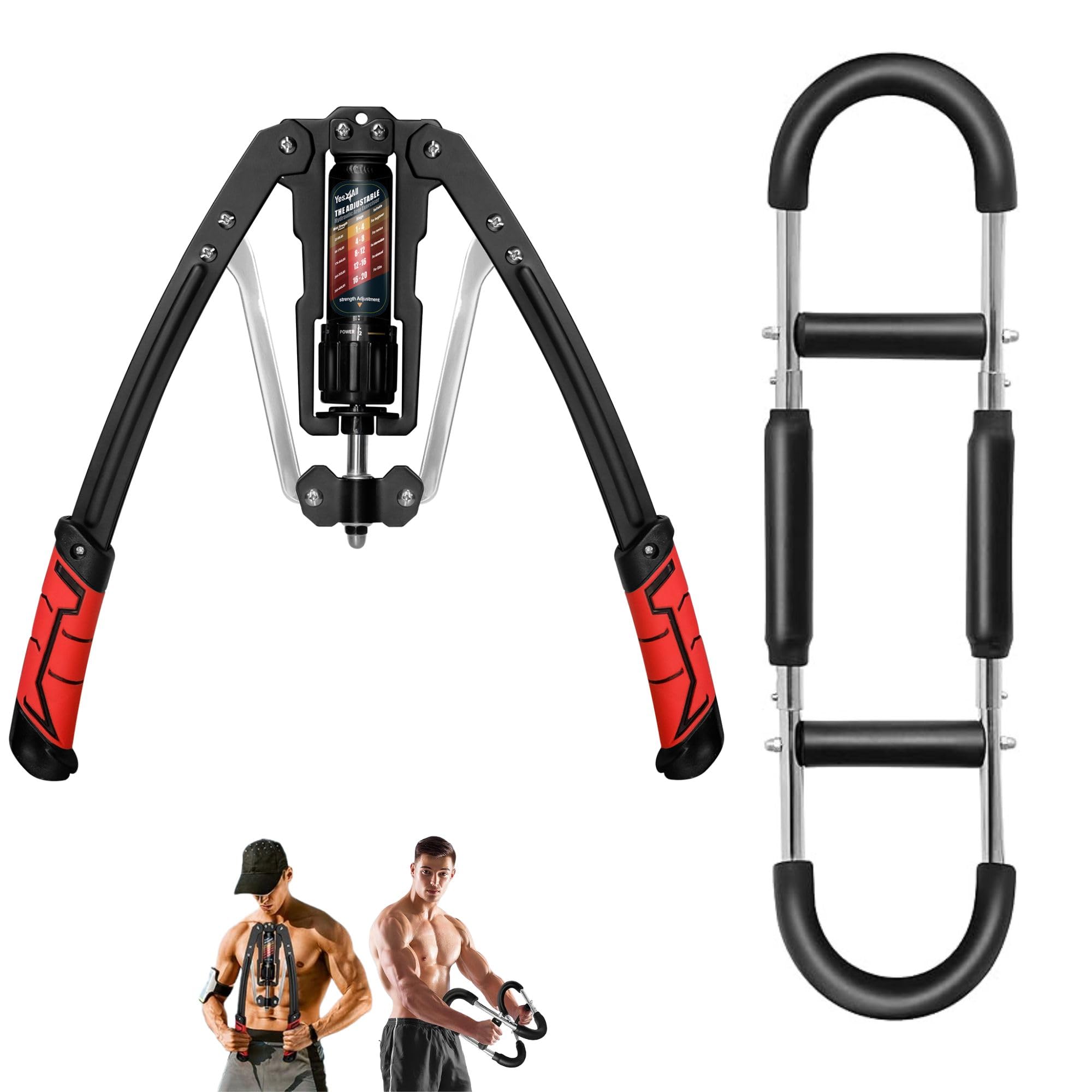 Yes4All Twister Arm Exerciser Adjustable 22-440lbs Hydraulic Power Chest Exerciser for Men Home Chest Expander Chest Workout