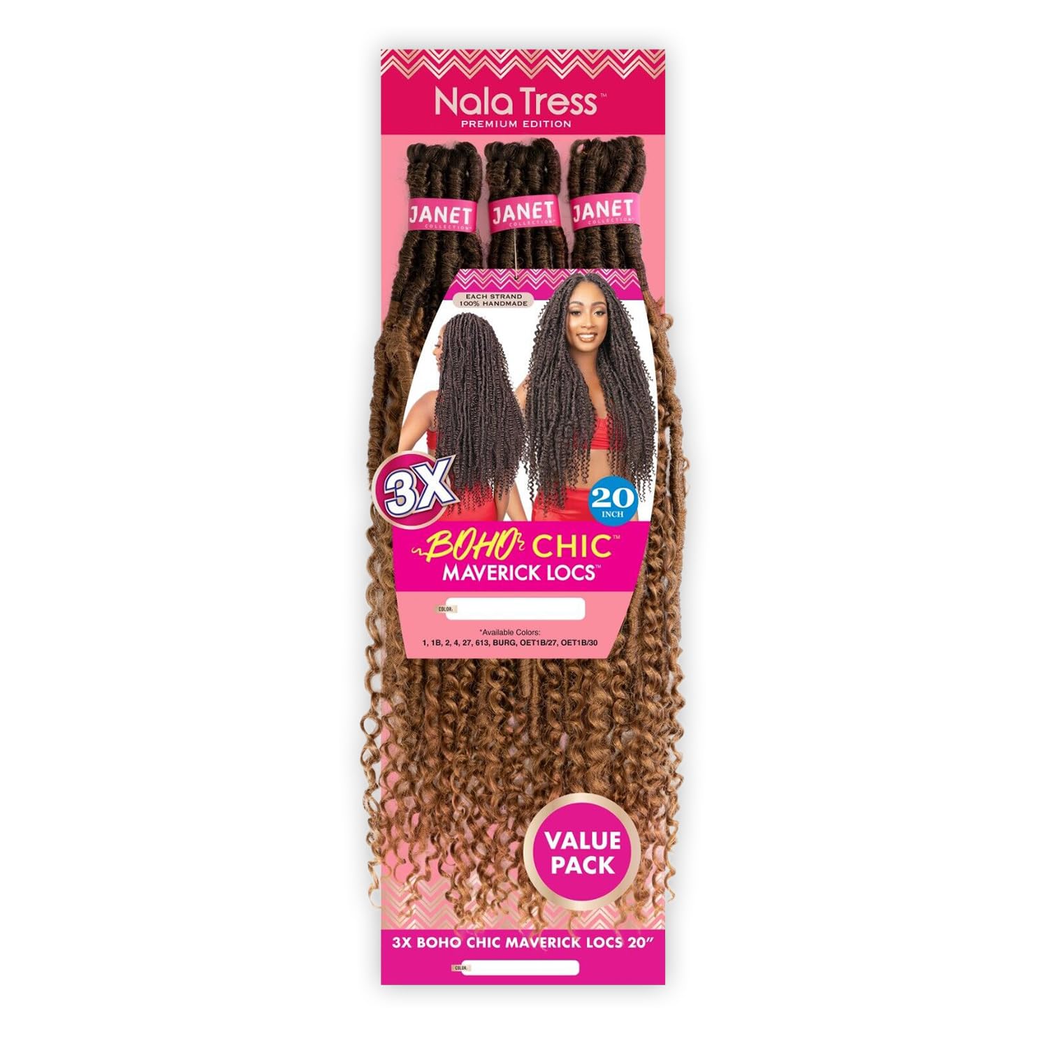 Amazon.com : Janet Collection Crochet Braids Nala Tress 3X Boho