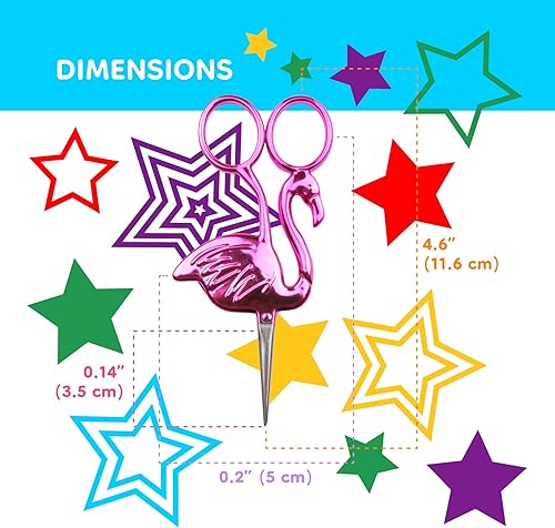 Miniatura 3 de JubileeYarn - Tijeras para bordar, diseño de flamenco, color rosa, 1 par