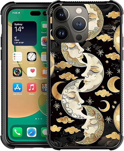 Vista 110 de Funda para iPhone 13 - Nebula Wolf vidrio templado trasero y silicona suave TPU Shock funda protectora Lobo de Nebula.