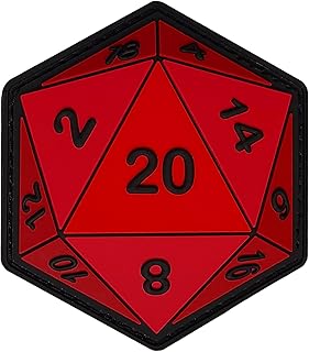 D20 Dice PVC Morale Patch - Red - Funny Morale, Tactical, Military Patch - Patches, Military Patches - Perfect for Your Tactical Military Army Gear, Backpack, Cap, Vest