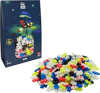 Plus-Plus 3975 Ingenious Construction Toy, Colour Mix Glow, Creative Building Blocks, Noctilucent Building Block Set, 300 Pieces, Glow-in-the-Dark