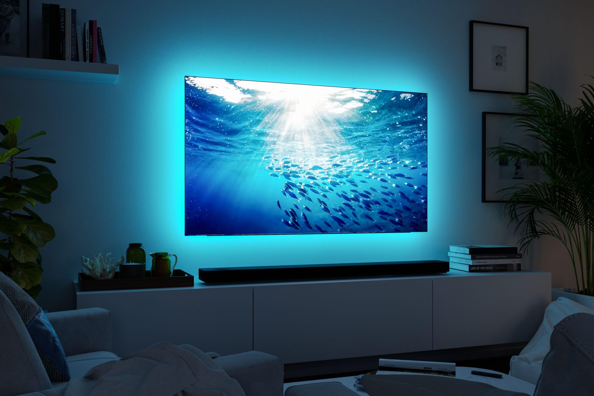 Paulmann 78876 MaxLED 250 Strip LED TV Comfort set di base 65 pollici 4,3m 22W 234lm/m 28LEDs/m RGBW+ 24VA dimmerabile