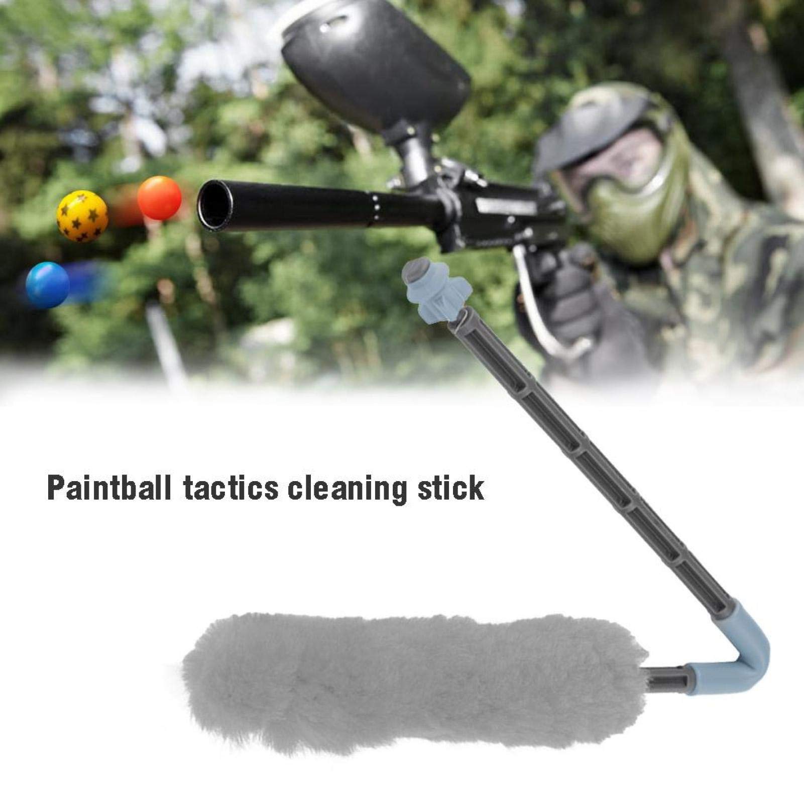 Germerse Tampone per Paintball in Lana, Strumento per Paintball con Canna da Paintball, Accessori per Paintball tampone Singolo(Gray)