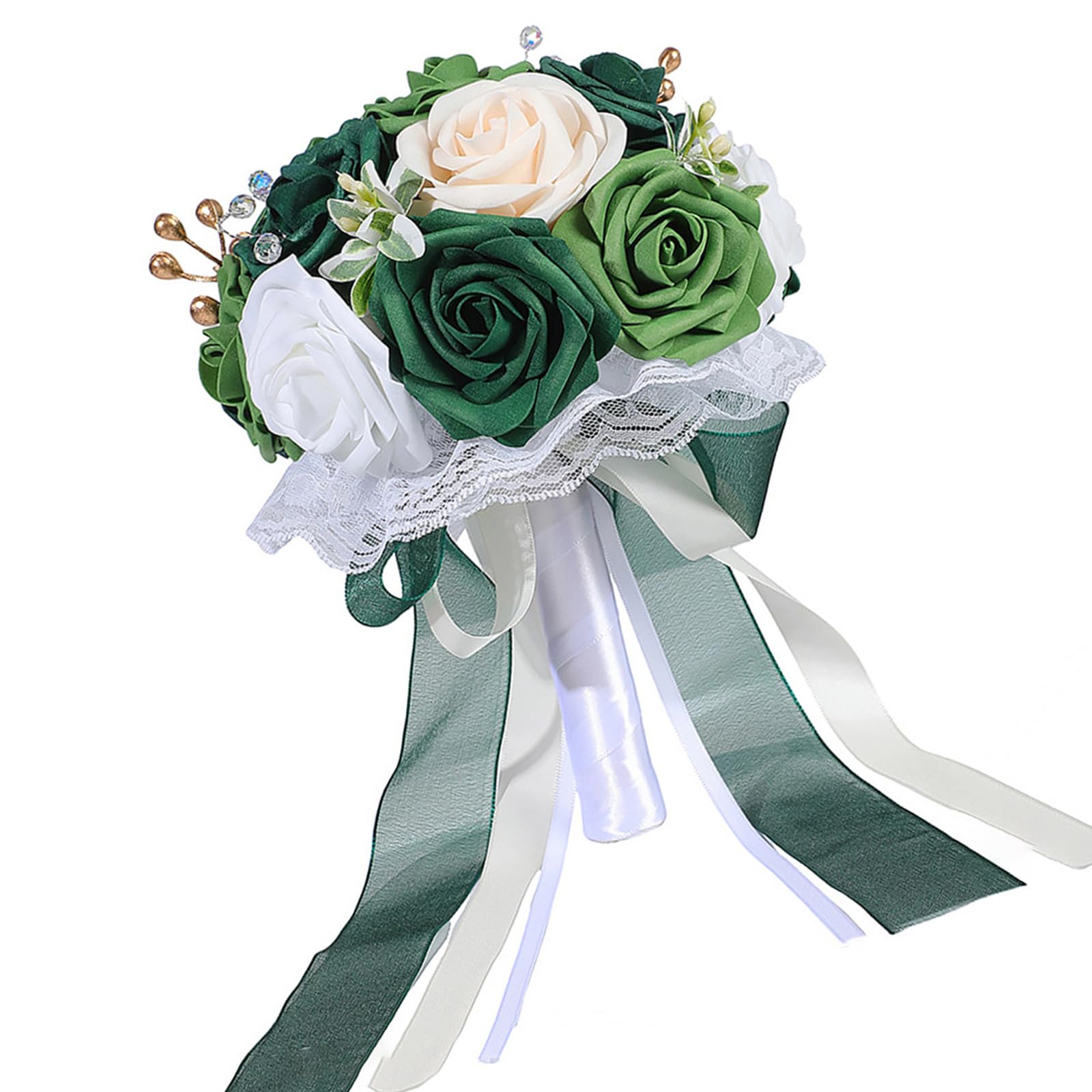 WLNEXT Stylish Wedding Flower Arrangement Bride Bouquet Handheld Flower for Bridal Wedding Ceremony Centerpiece Setting Props Bridal Arrangement Artificial Flowers