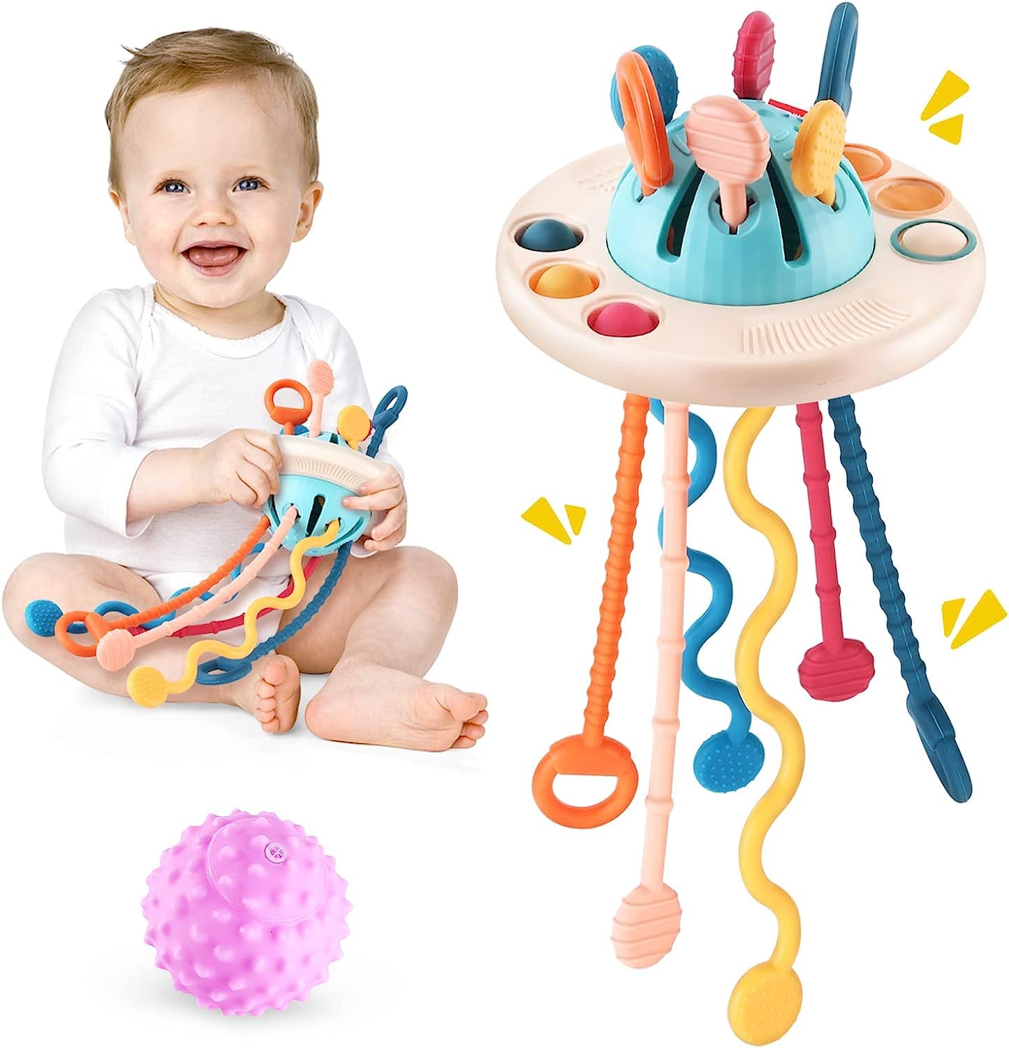 Montessori-Inspired Travel Pull String Toy: Engaging and Safe Baby Sensory Activity for 18+ Months, Boys and Girls - Promotes Fine Motor Skills and Fun Learning with Food Grade Silicone (UFO) (B0CCW22ZY2) Amazon Price History, Amazon Price Tracker