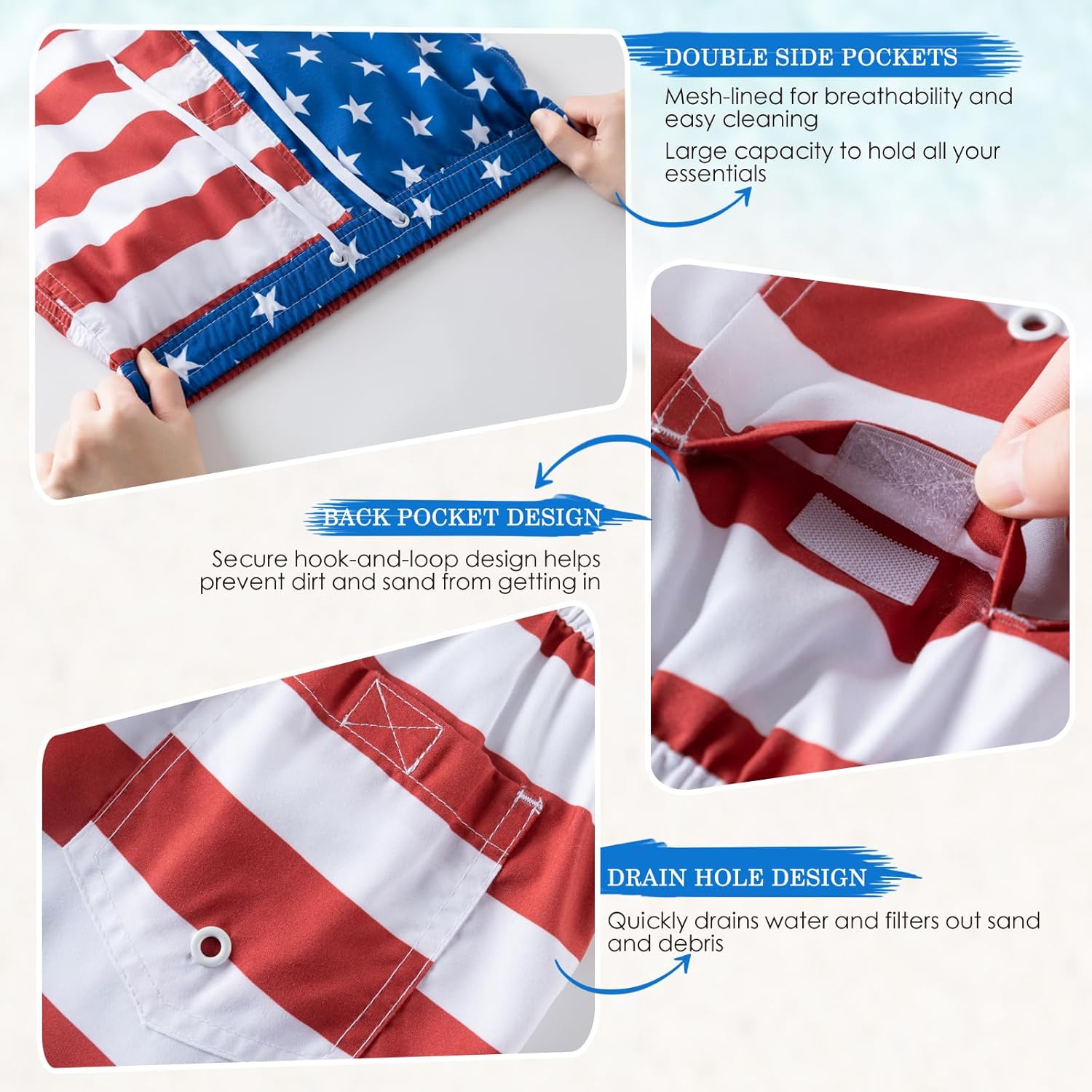 Boys Swim Trunks 3 Pack, Quick Dry Bathing Suit, UPF 50+, Mesh Lining, Beach Shorts for 5-16 Years