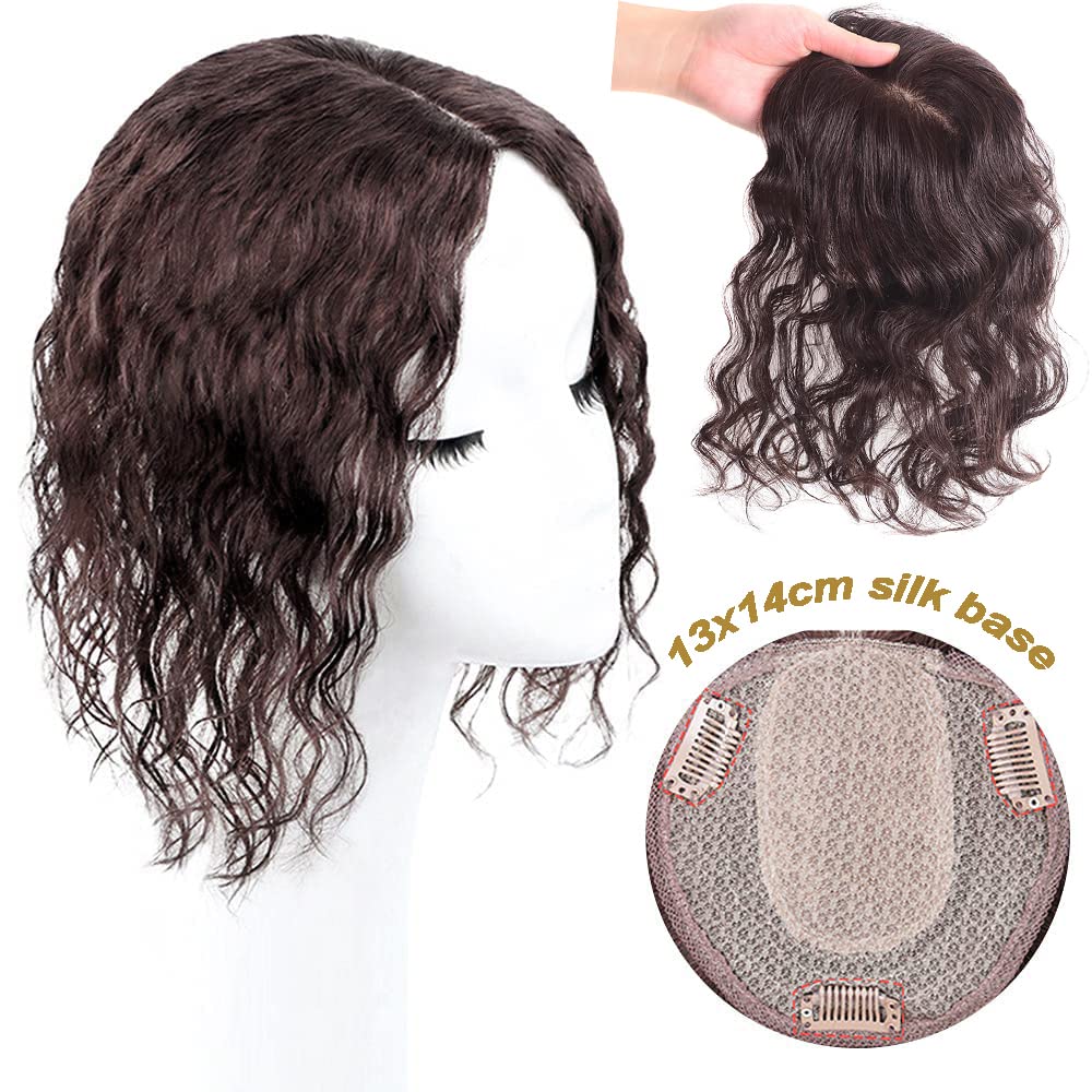 12 Inch Short Wavy Hair Topper, Lightweight Synthetic, Clip-On Volume 12 Inch Short Wavy Hair Topper, Lightweight Synthetic, Clip  main image 2