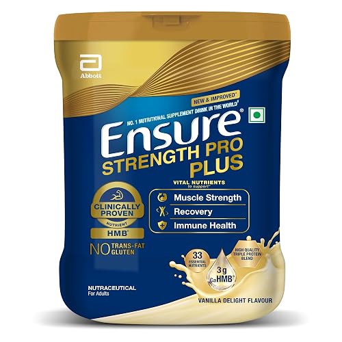 Ensure Strength Pro Plus 1000g Vanilla | Clinically proven | High Quality Triple protein blend | 3g CaHMB | Muscle Strength, Recovery, Immune health | Gluten Free, Transfat free | No. 1 Nutritional Supplement Drink in the World