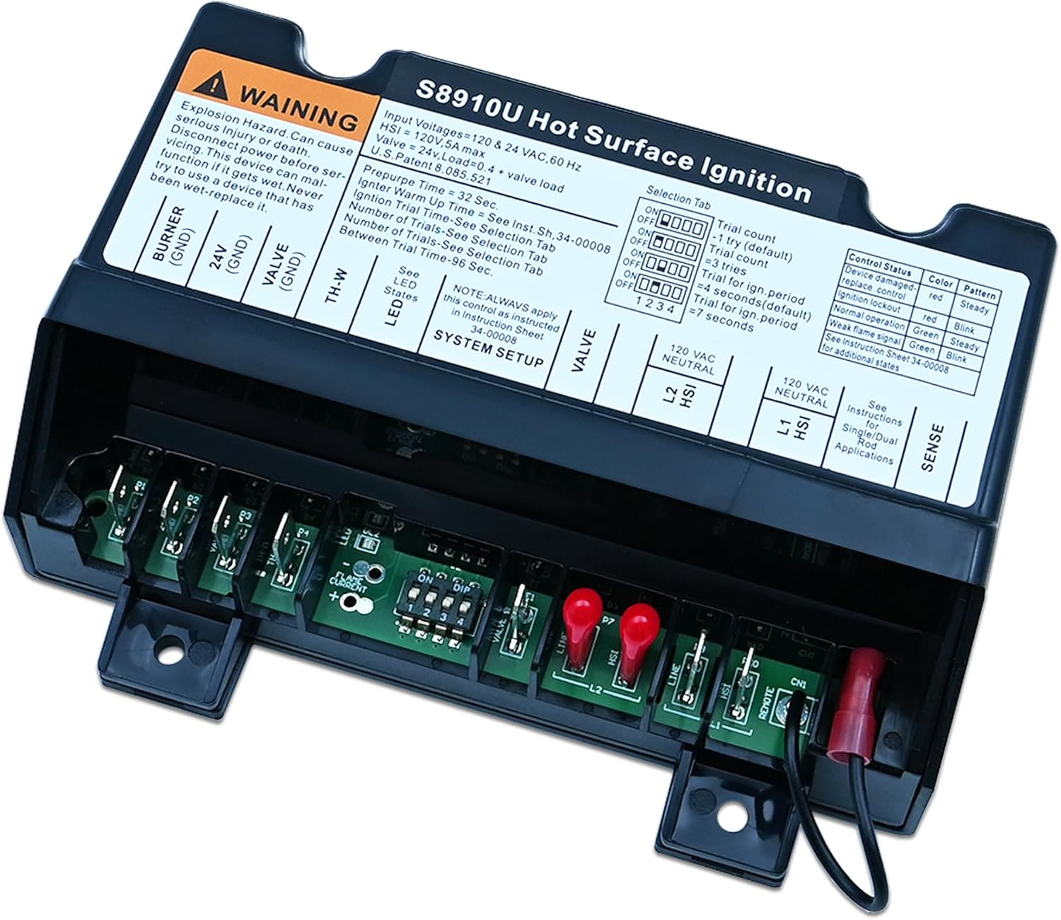 Upgraded S8910U3000 Universal Hot Surface Ignition HIS Control Module, Compatible with Honeywell S8910U3000