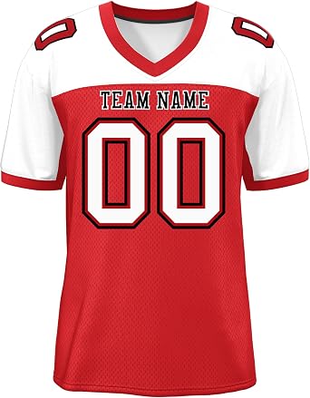 Personalized Football Jersey -Custom Practice Jersey Stitched or Printed Name Number for Men Women Youth