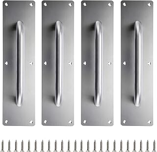 Sumnacon 4PCS Stainess Steel Door Push Plates,Sturdy Door Handle Plates with Screws, Durable Door Pulls for Home Office Public Commercial Places,Silver