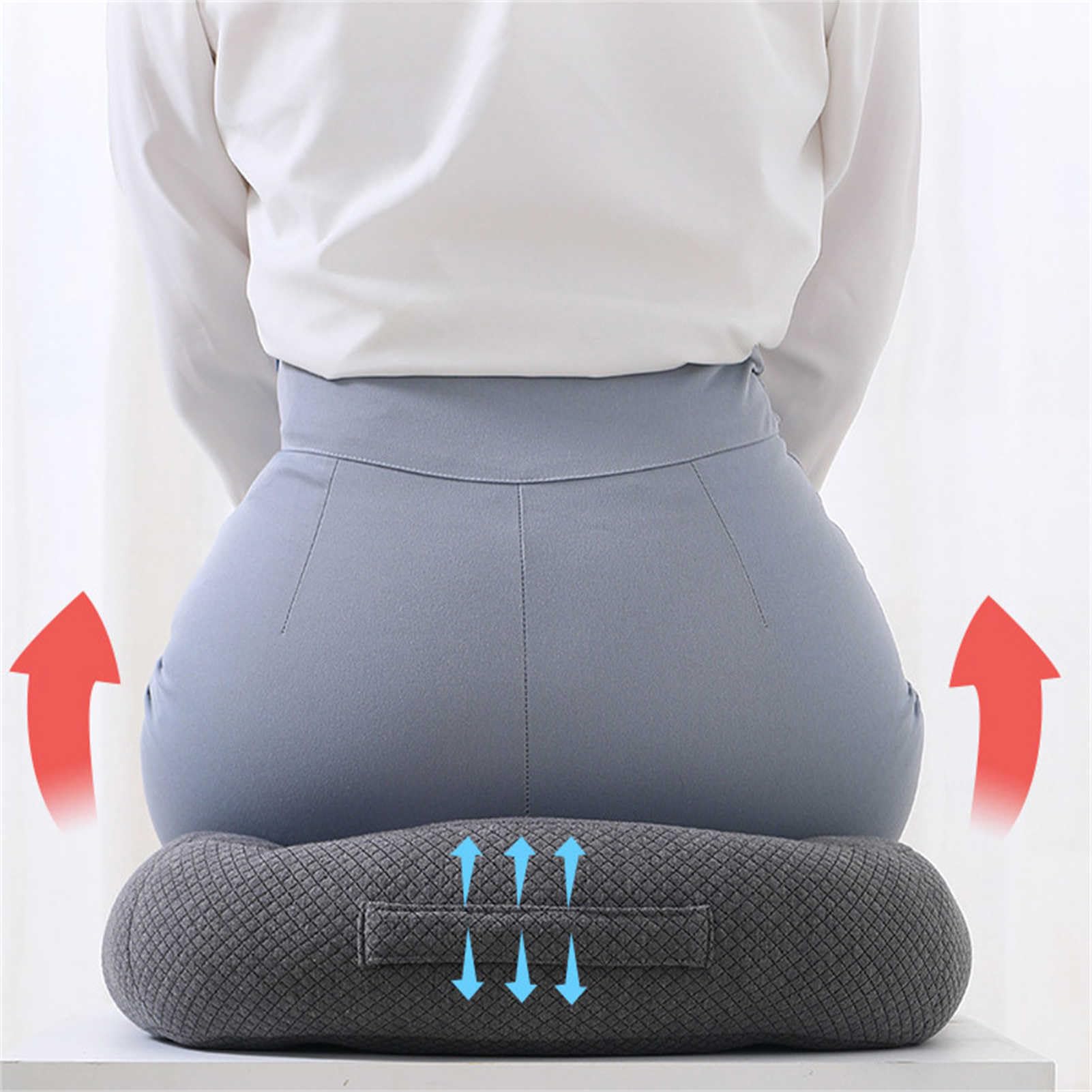 Cojín de asiento de espuma viscoelástica, máxima comodidad y apoyo para aliviar la presión de la espalda baja y el coxis, ideal para oficina, coche y silla de ruedas, calidad premium