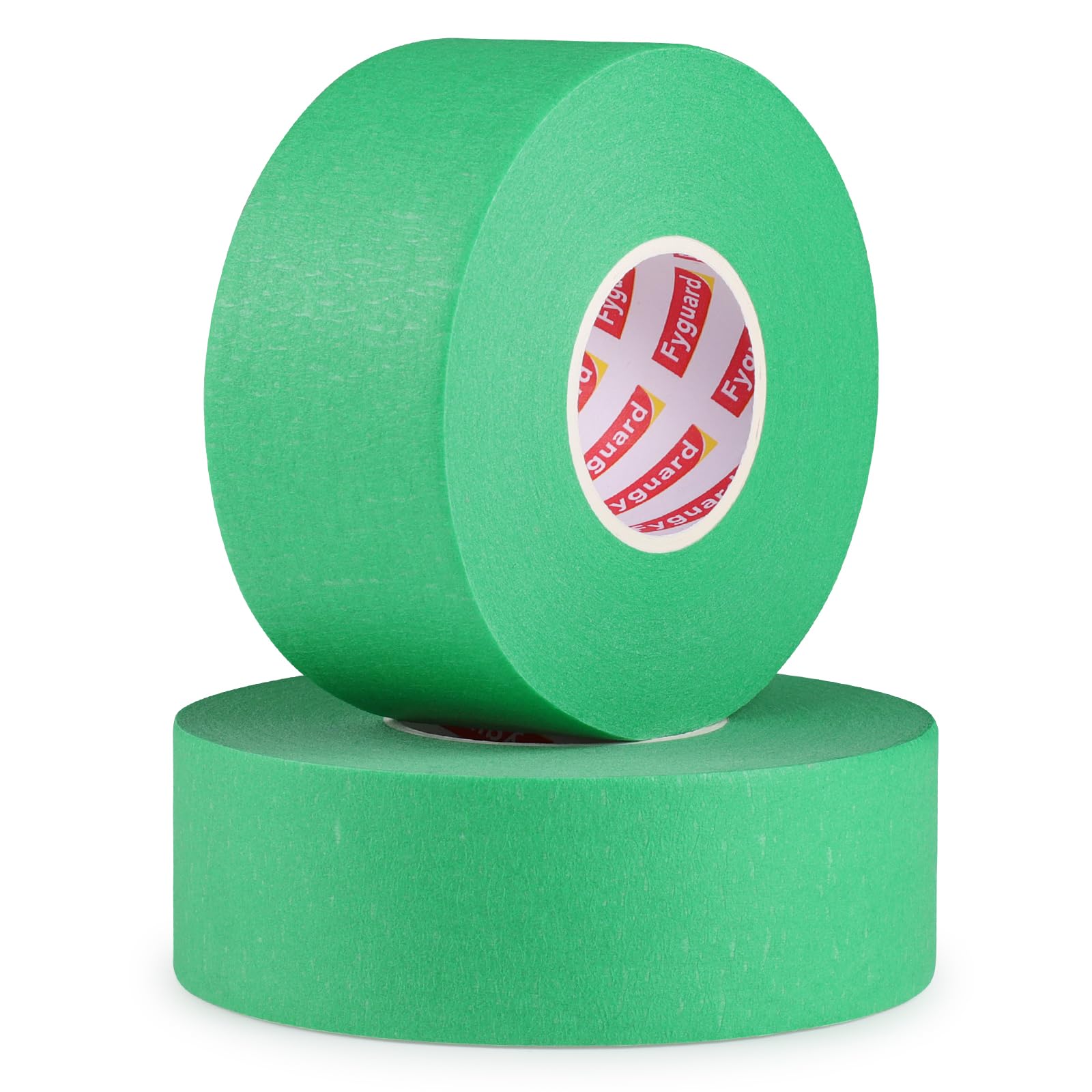 Fyguard 2 Rolls Painters Tape Green, 36mm x 50m Masking Tape for Painting Paper Tape Multi-Surface No Residue for Indoor and Outdoor Use