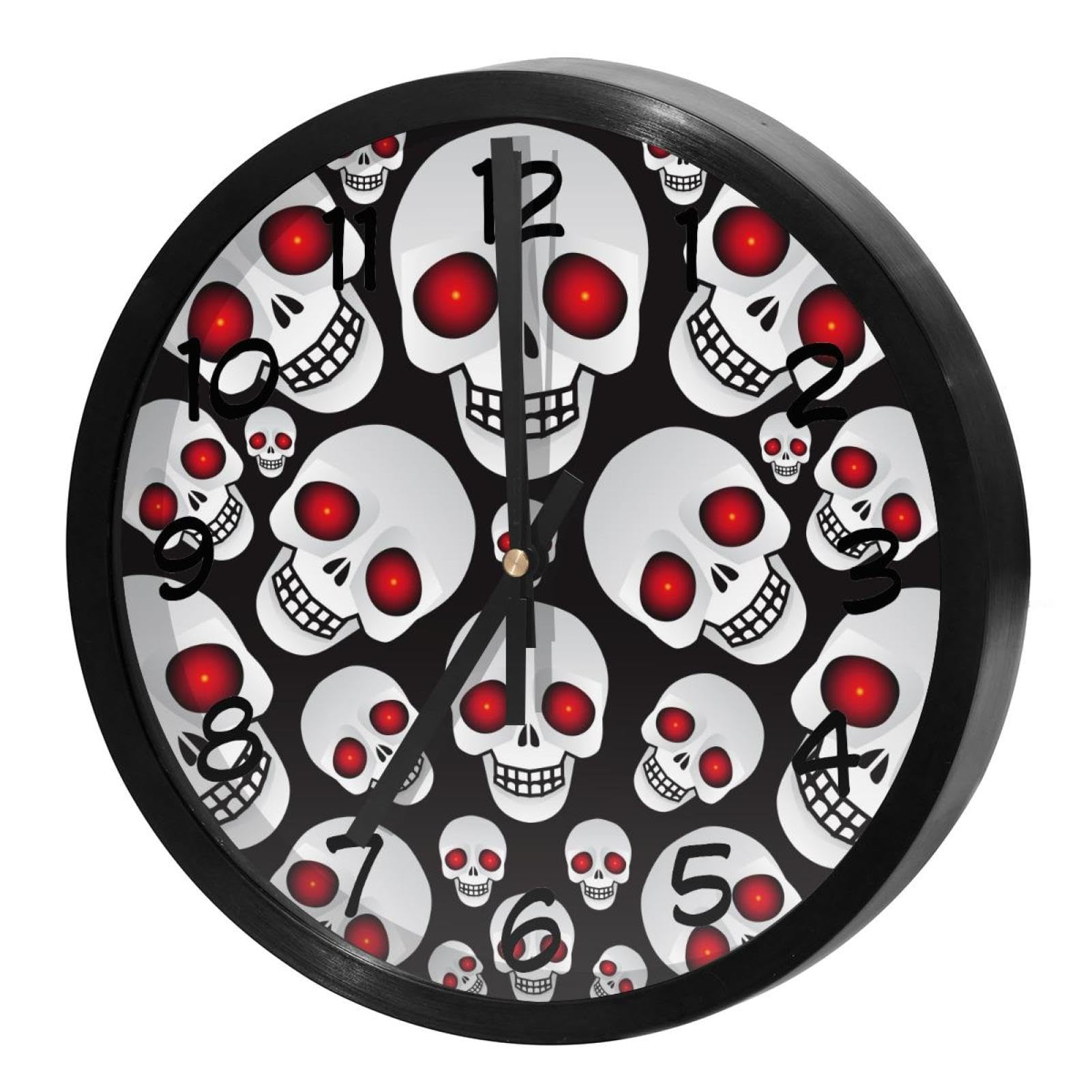 Horloge murale silencieuse pour cuisine et bureau motif crâne