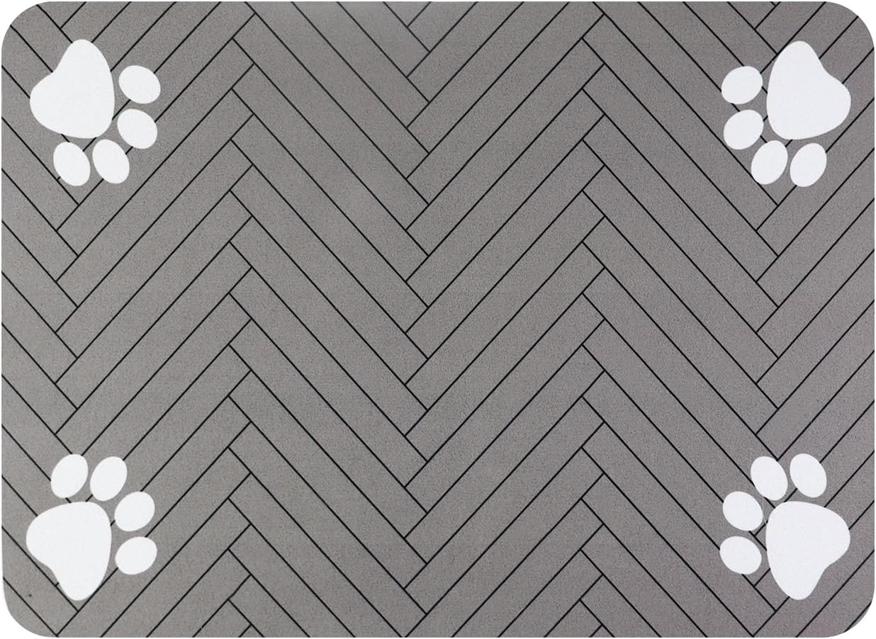 Pet Feeding Mat for Dogs Cats, Waterproof Non-Slip Food Water Mat, Easy Clean Stain Resistant Pet Placemat 15.7 * 11.8 in