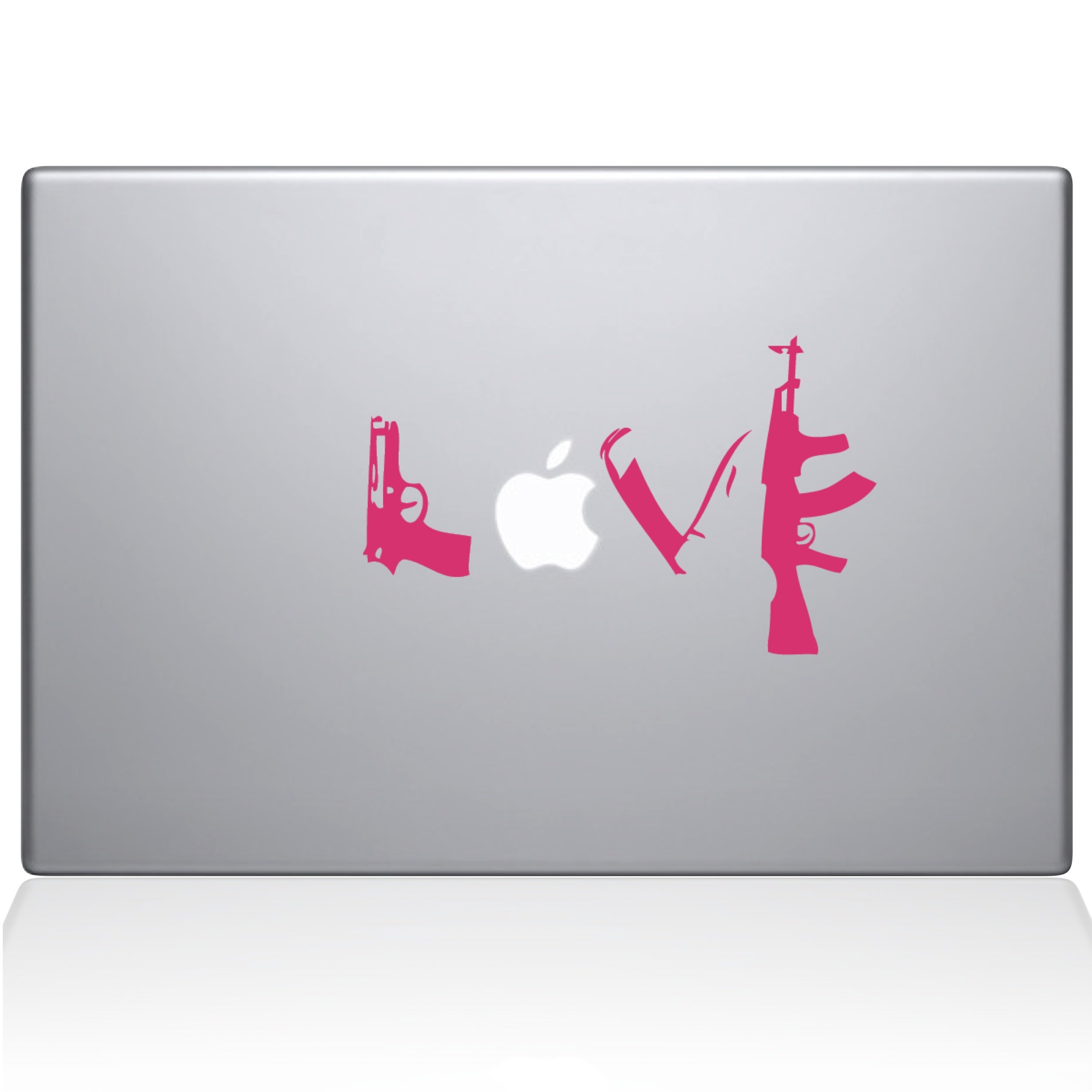 The Decal Guru Love and War MacBook Decal Vinyl Sticker - 13" MacBook Pro (2015 & Older) - Pink (1119-MAC-13P-BG)