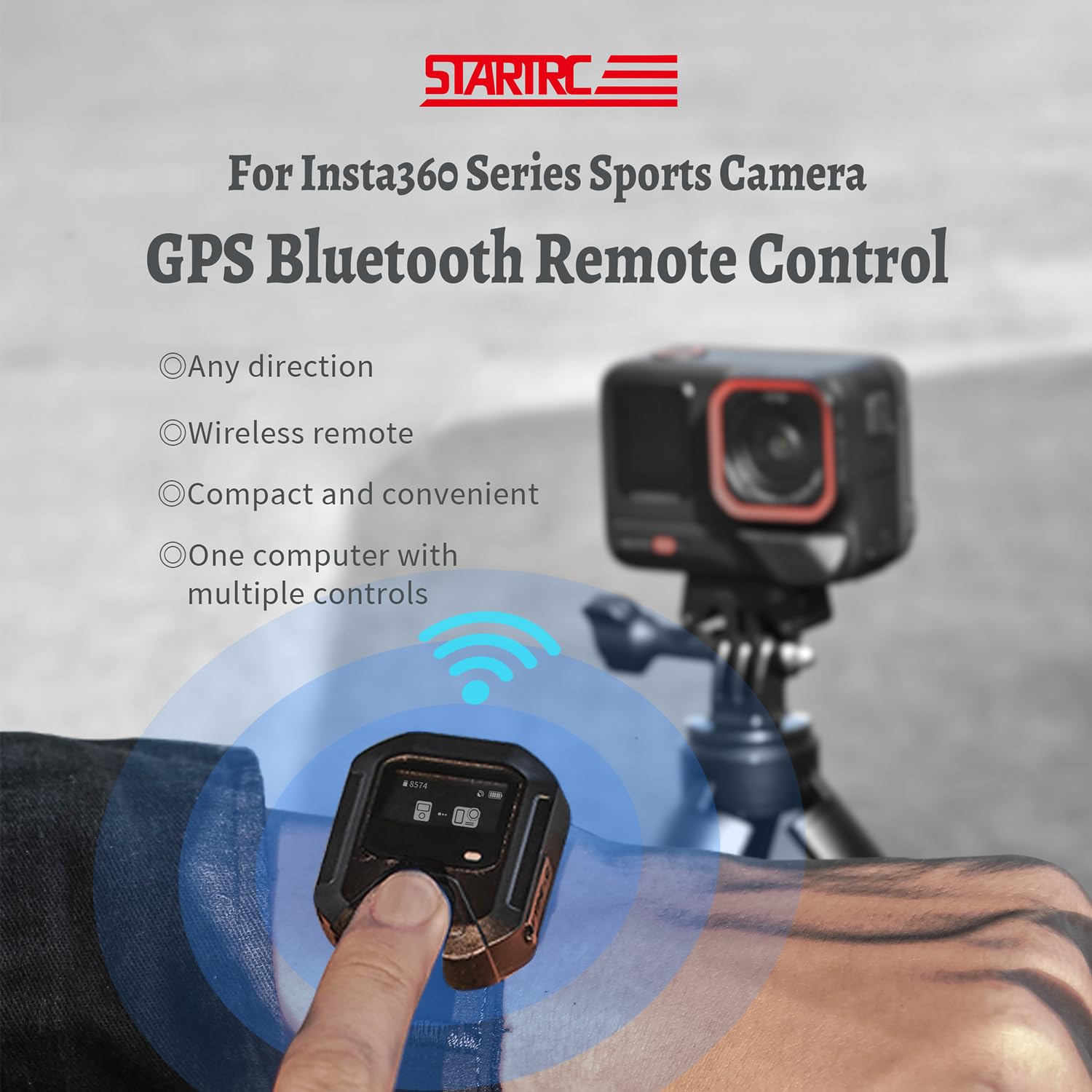 360 Télécommande GPS Bluetooth Compatible avec Les Caméras Insta 360 X5/X4/X3/X2/ACE/ACE PR/ACE Pro 2/GO 3S