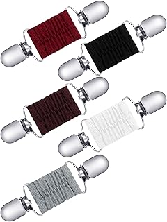 Ferraycle 5 Pcs Fit Dress Cinch Clips Women Dress Clip Back Cinch for Clothing Scarf Vest Cardigan Collar Shirt Ties Clips(Black, White, Gray, Dark Brown, Wine Red)