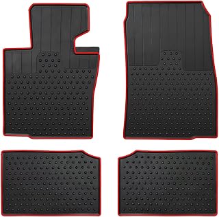 Car Floor Mats Custom Fit for Mini Cooper Countryman 2010-2016 R60 & R61 Paceman Black Red Rubber All Weather Protection Auto Floor Liners Heavy Duty Odorless