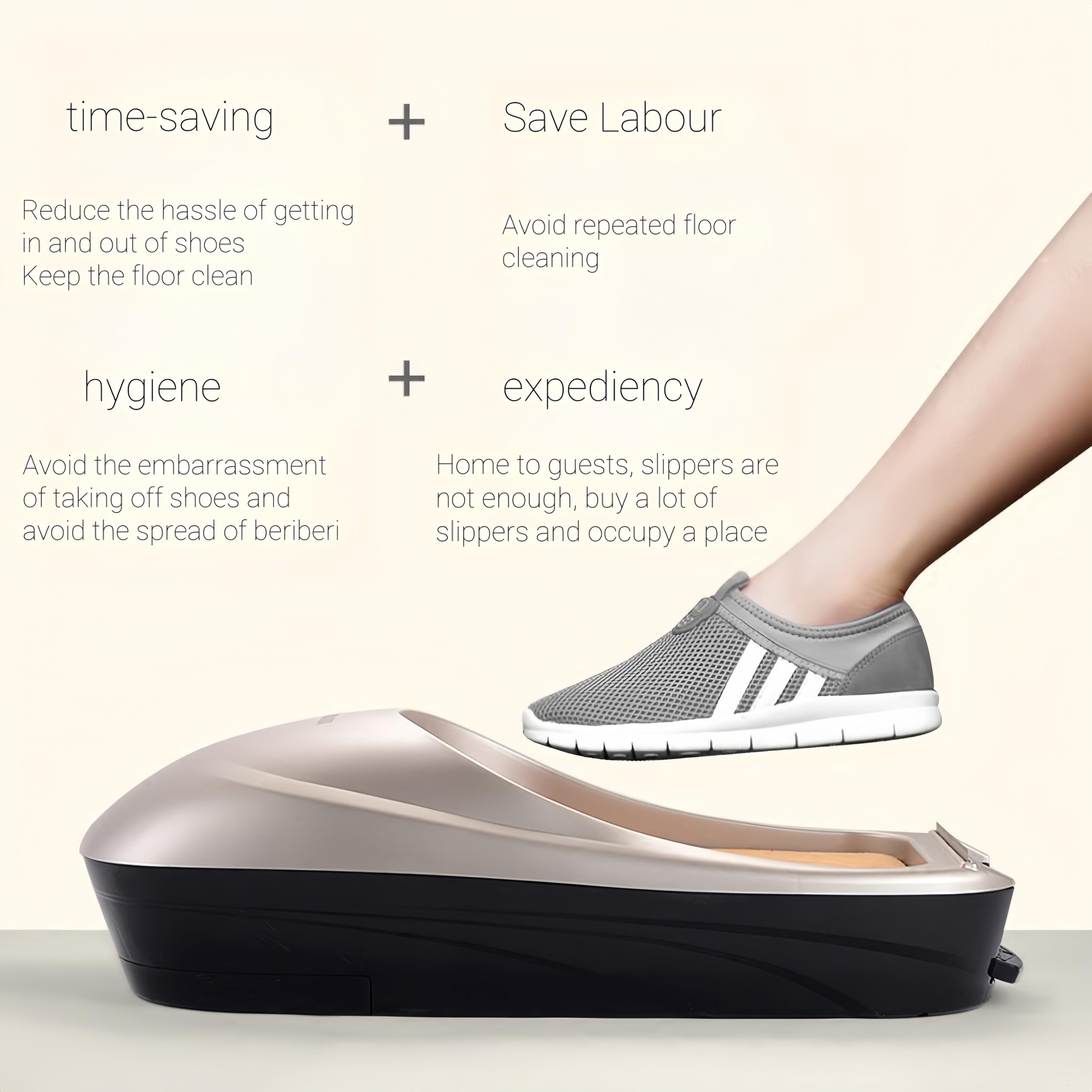 ccolorful rrope Automatic Shoe Cover Dispenser Machine with 1 Roll Overshoe Film Silver Kit for Home, Lab, Office, Hotel, Exhibition (sliver)