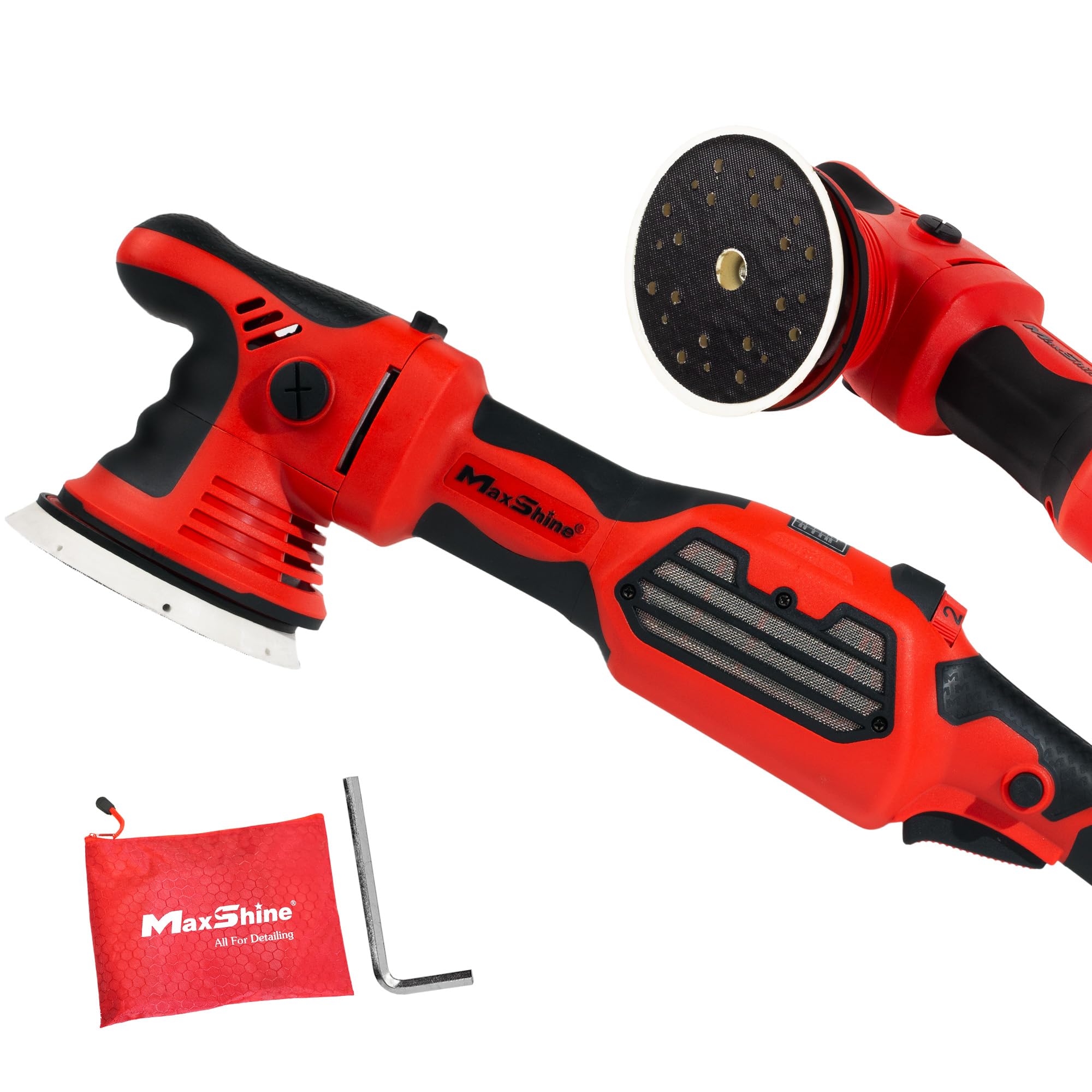 Maxshine 15mm Throw, 5" Plate MB15 Pro Brushless Dual Action Polisher – 1200W AC Brushless Motor, Low Noise, Soft Start, Variable Speed, Ergonomic Grip – Professional Car Detailing & Polishing Tool