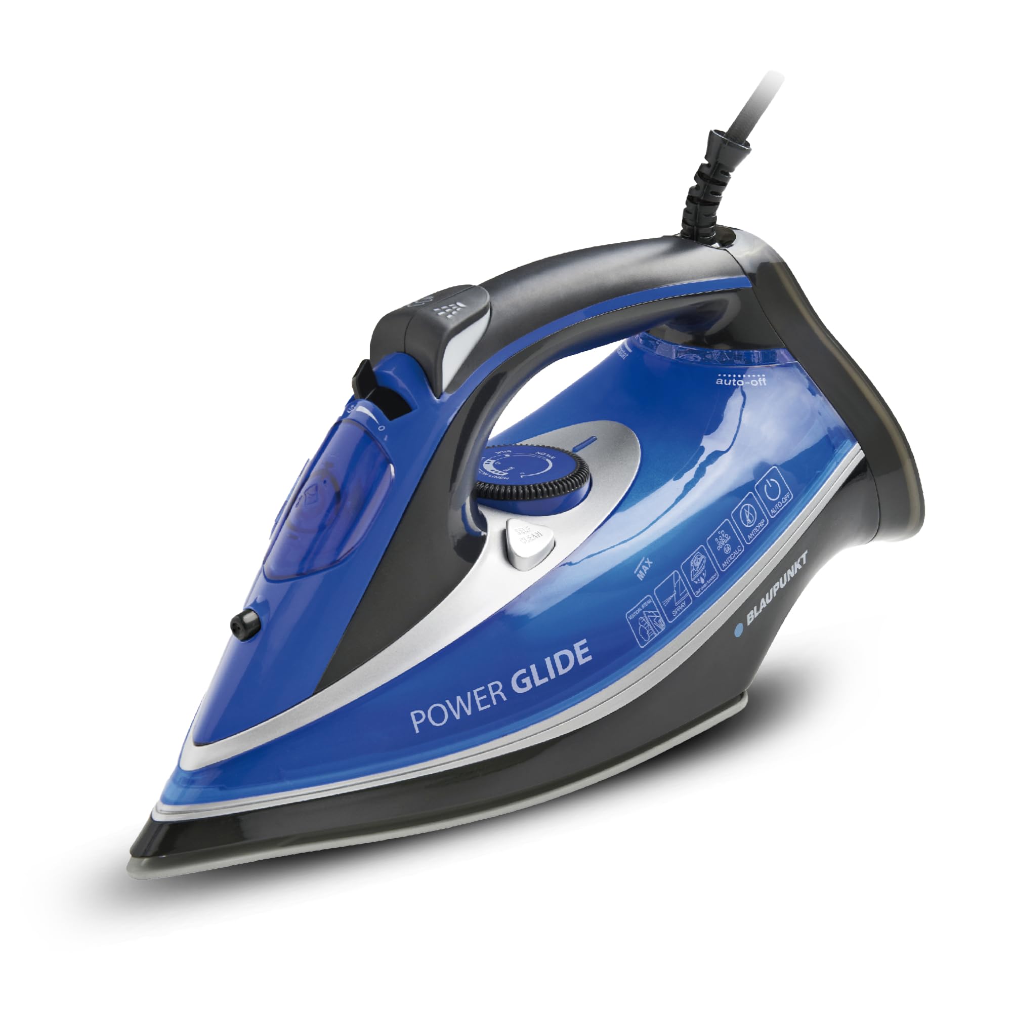 Steam Iron 3100W – Ceramic Soleplate, Auto Shut-Off, Anti-Calc, Anti-Drip, Self-Clean Function, 380ml Tank, 2.5m Cord, 45g/min Continuous Steam for Tough Wrinkles
