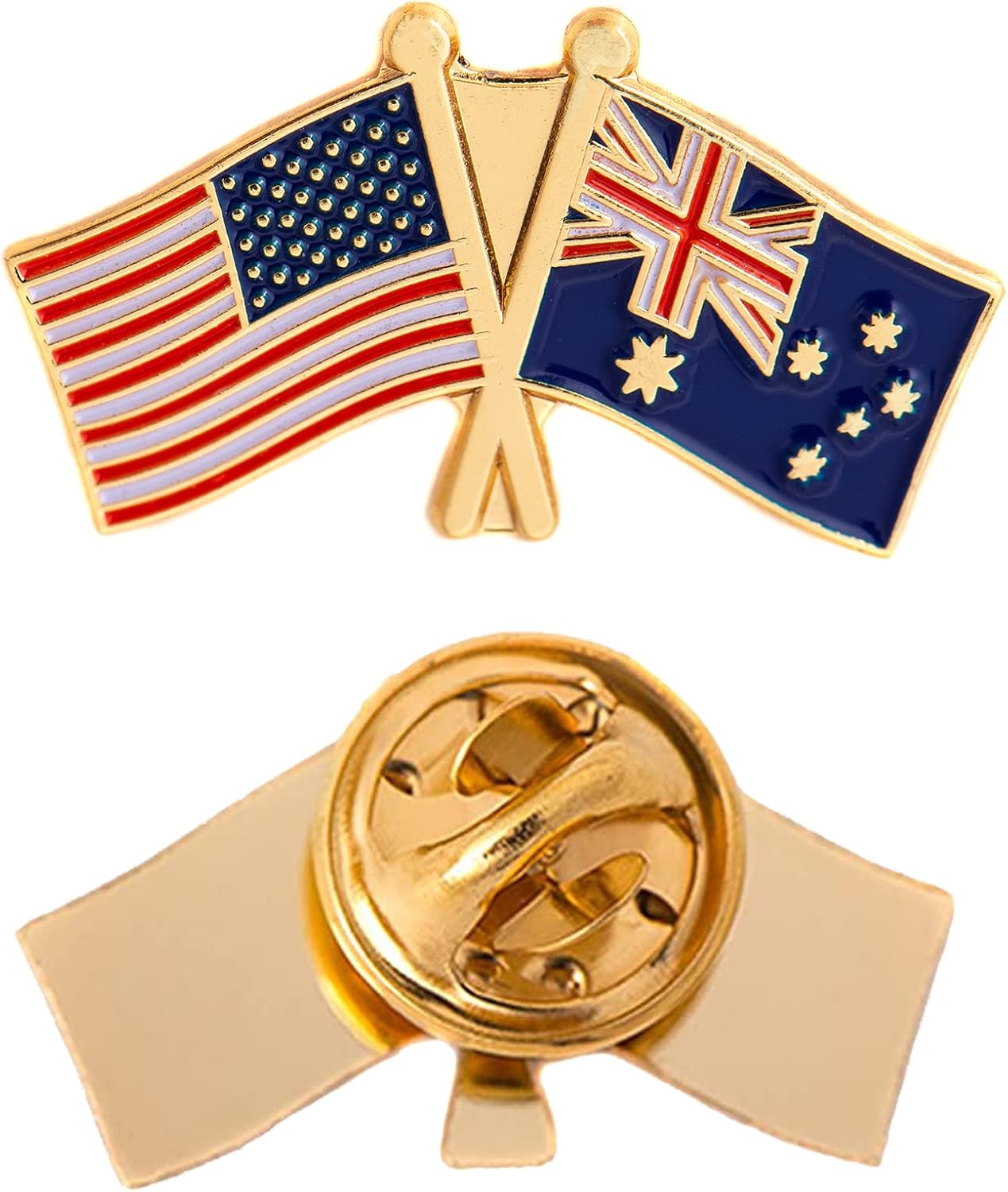 Desert Cactus Australia Metal Lapel Pin Enamel Finish (Double Flag Pin)