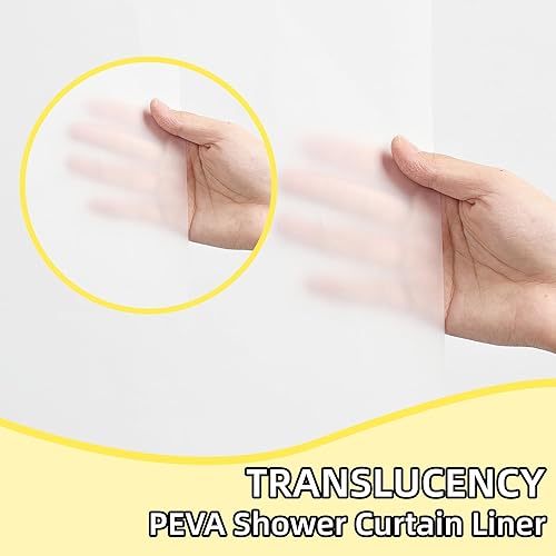 Miniatura 4 de Forro de cortina de ducha, impermeable, transparente, PEVA, no tóxico, inodoro, anillo de metal a prueba de óxido, esmerilado 10G resistente, 72 x