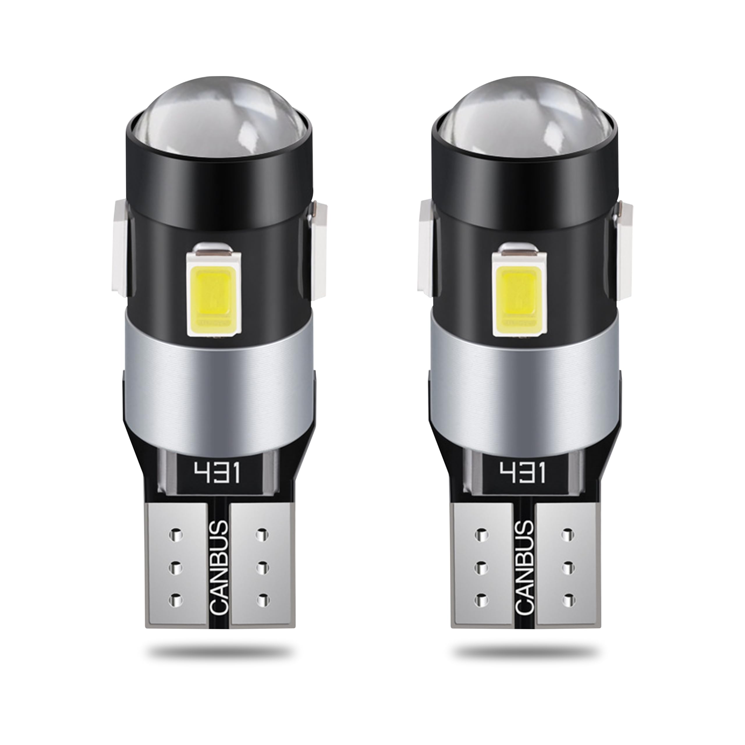 QAUBEN 194 LED Bulbs Canbus 6000K Xenon White Projector Lens 5630 Chipsets 2825 175 T10 W5W LED Replacement Bulbs for Car Interior Dome Map Door Courtesy Number Plate Lights (Pack of 2)