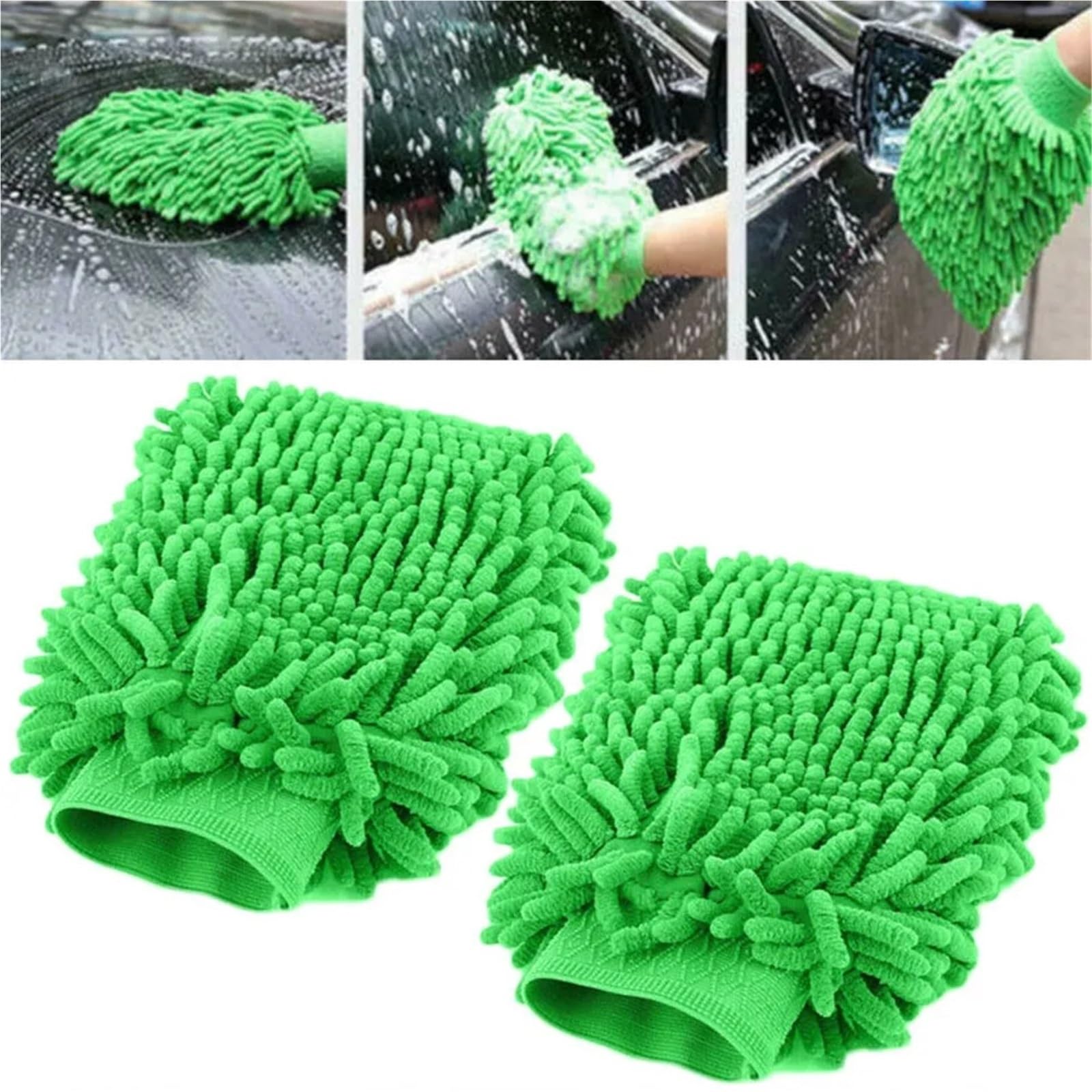 6 Guanti for Lavaggio Auto In Microfibra Spessi | Spugna for pulizia guanti ultra morbida for noodle