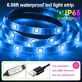 LED Strip Lights Kit, 2x6.56Ft RGB LED Lights Strip for 40-60in TV LED Backlight, Color Changing Strip Light Waterproof IP65 with Remote, USB TV Lights Bias Lighting for Home PC Monitor Desk