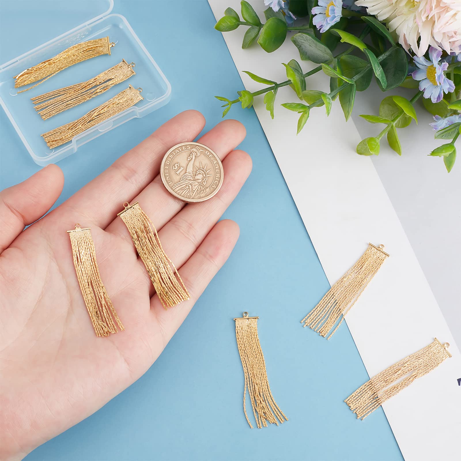Beebeecraft 10 Liens 3D Fleur 18K Plaqué Or – Connecteurs Charms Floraux Pour Bracelets, Colliers Et Bijoux DIY