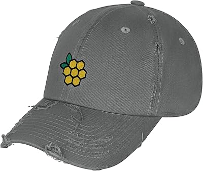 JPAK Honeycomb Vintage Dad Hat Frayed Embroidered Cap Honey Logo Gray