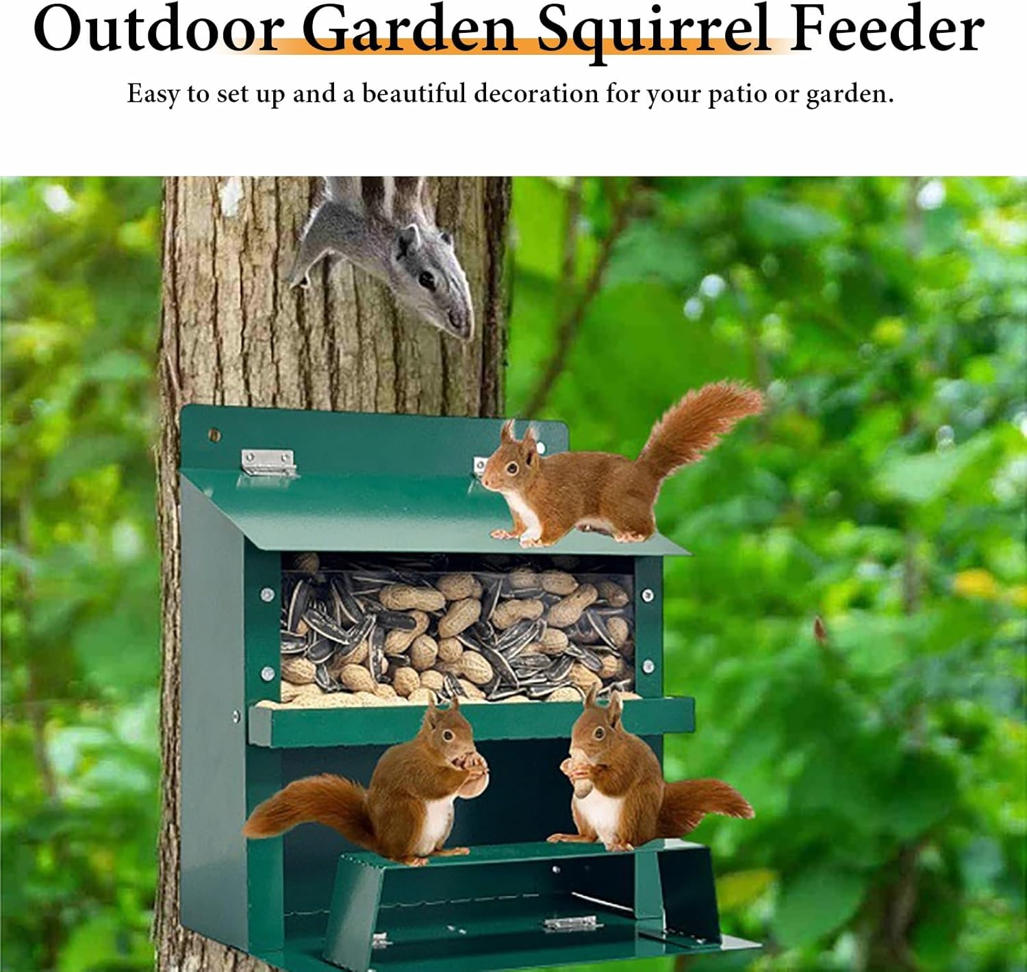 NEONMAN Squirrel Feeder House, Squirrel Nesting Box Squirrel Feeding Station, Foldable Saves Time and Effort Not Easy to Deform Easy to Clean, Suitable for Gardens