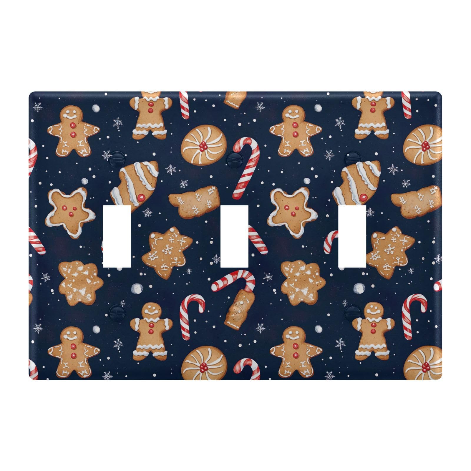 Light Switch Cover Christmas Gingerbread Houses Wall Plates for Electrical Outlets 3 Gang 202b7124