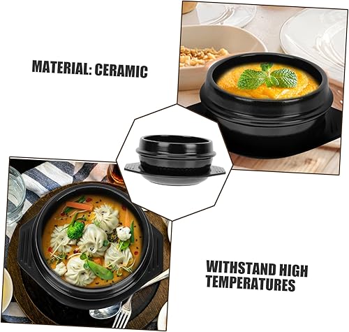 Miniatura 4 de Cuencos de dolsot coreanos, cuenco de piedra coreana, olla de cerámica para estofado, olla asiática, cazuela de cerámica, olla de arcilla para