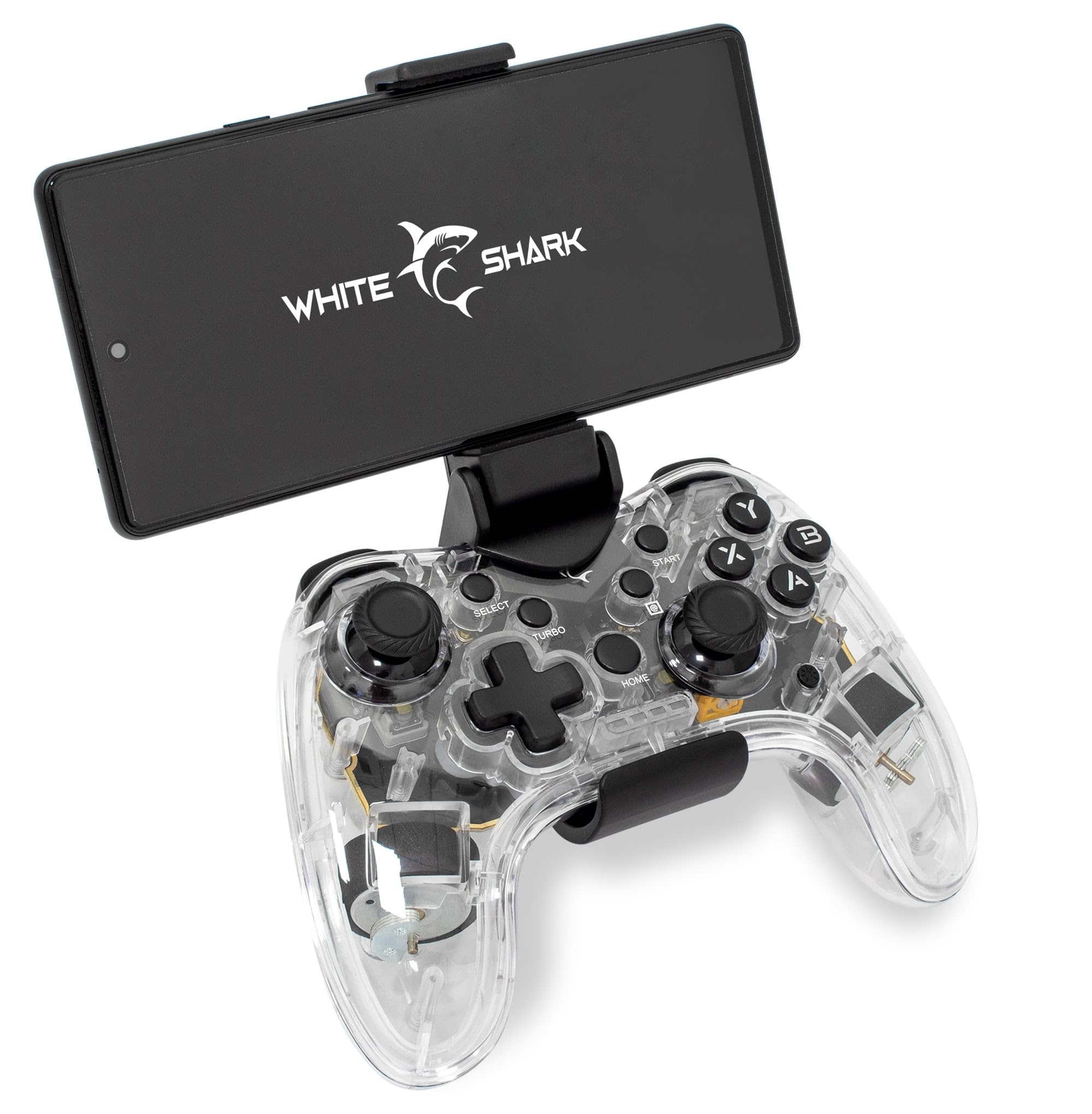 WHITE SHARK 837593 Joypad Controller di Gioco con Retroilluminazione LED e Doppia Vibrazione USB-C™ e Bluetooth