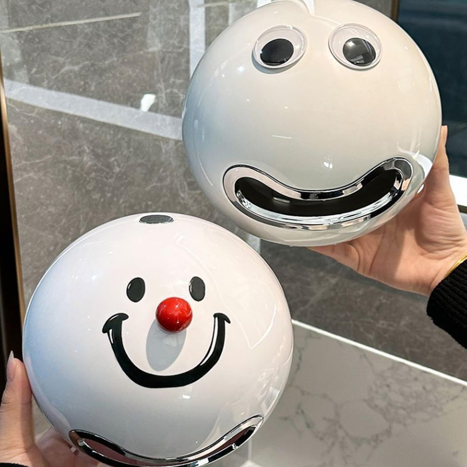 Amazon｜球体ティッシュボックス、ビッグアイズスマイリー 