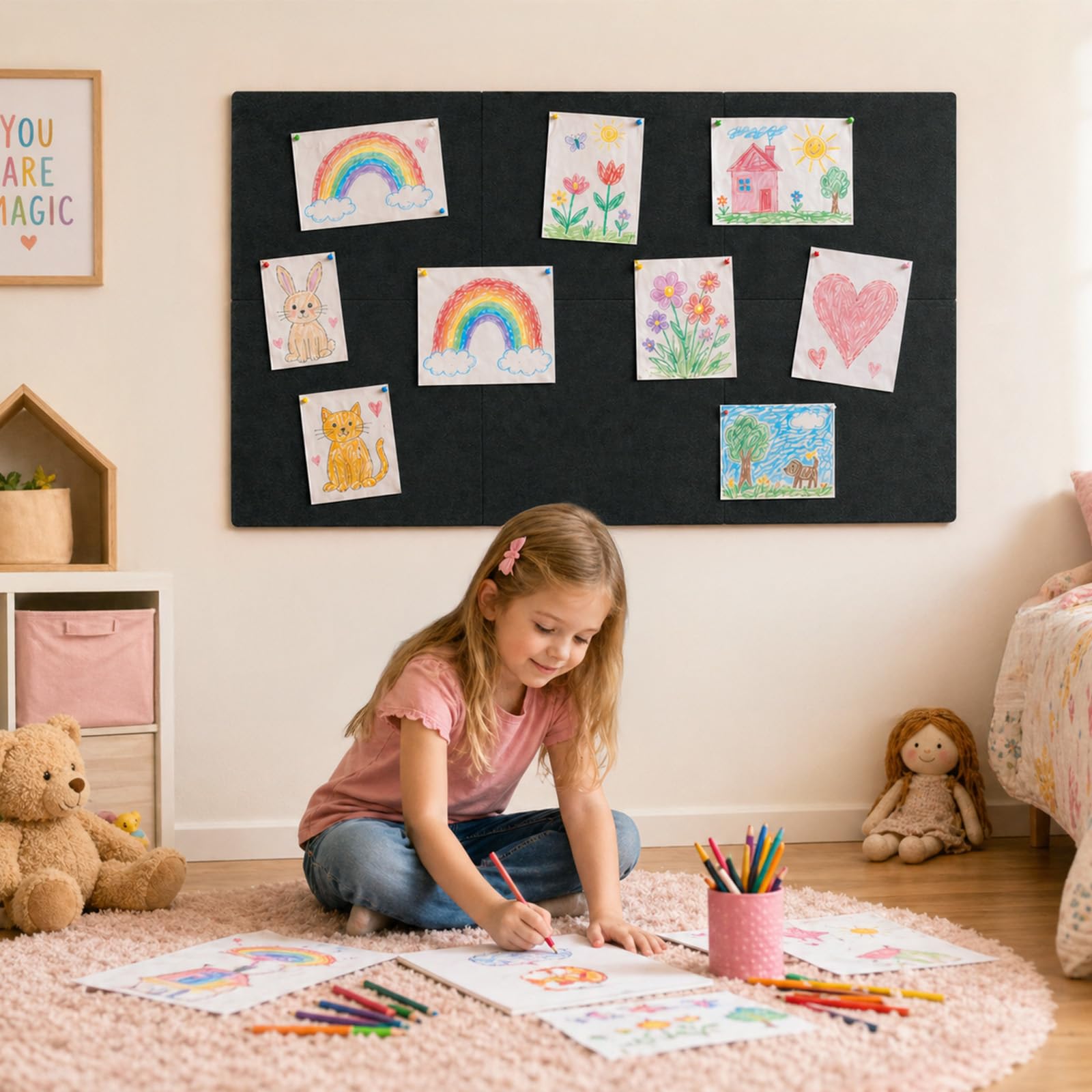 Filz Dart Wandschutz, Wandschutz Dartscheibe, Selbstklebender Dart Surround 60x90x1.2cm, Dartscheibe Schutzring, Schallschutz Dartscheibes, Bohrfrei für Heim und Bar
