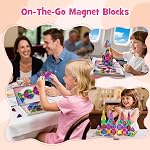 WMXDU Mini Magnetic Tiles with Iron Box, 42PCS Travel Size Magnet Building Blocks Toy Set, Protable Construction Block Toys Educational Learning Sensory Toys for 3+ Year Old Boys Girls Birthday Gift