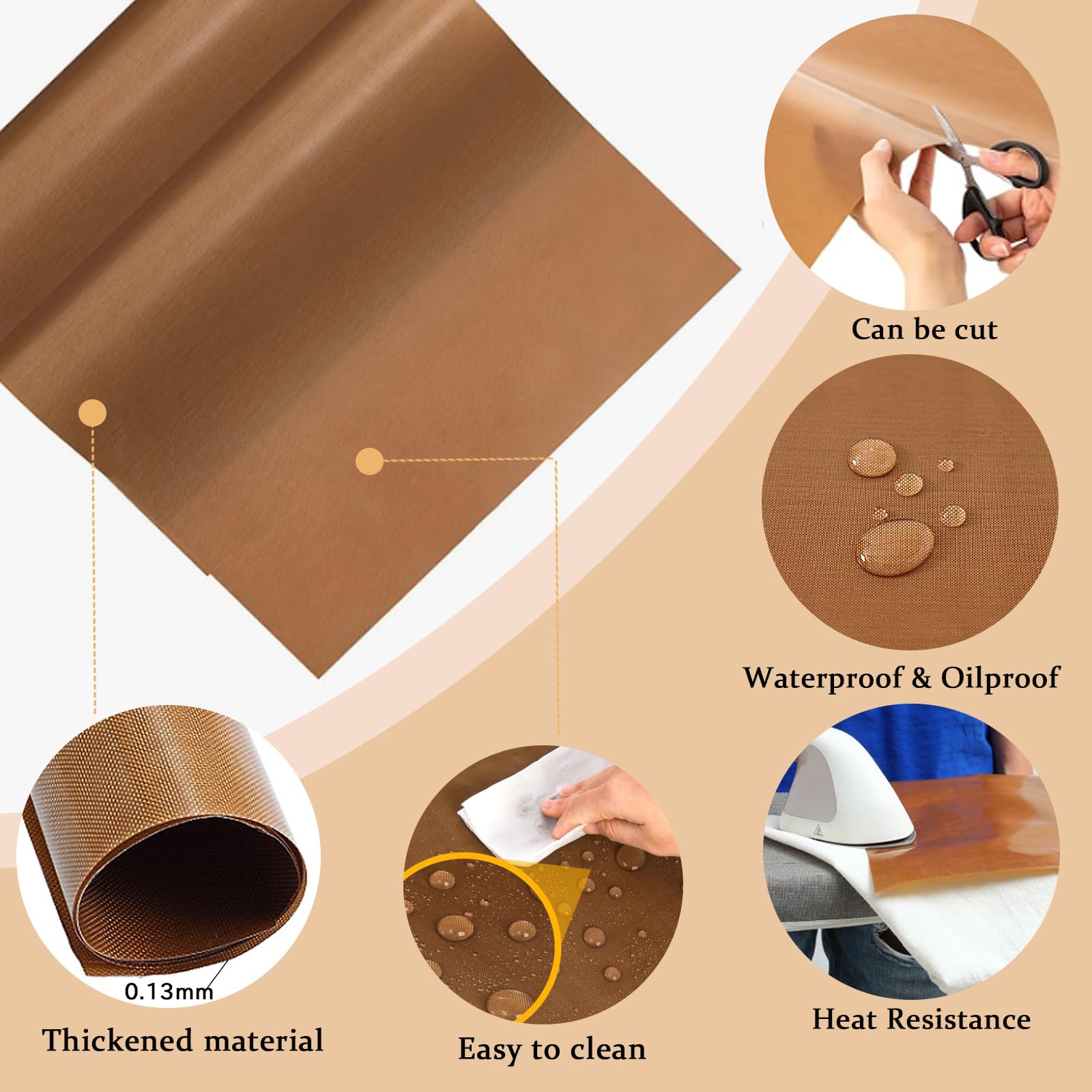 QUKLOGEN Wärme Presse Transfer Kissen Pad Set 4-teilig mit Teflon Blatt und Hitzebeständigem Klebeband