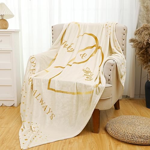 Miniatura 3 de Manta de 60 x 50 pulgadas, regalos de boda, regalos de compromiso para parejas, regalos de aniversario de boda para recién casados, día de San