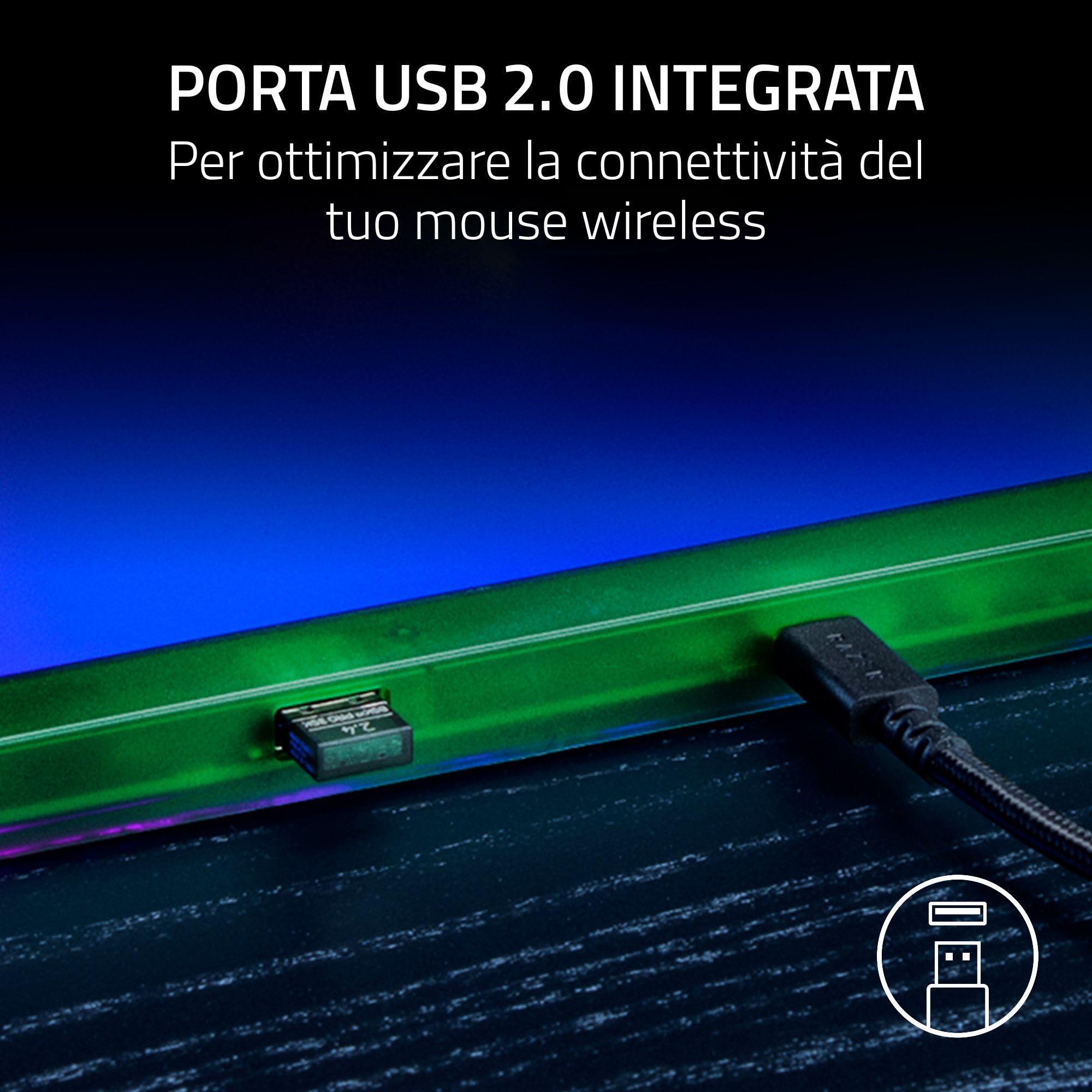 Razer Firefly V2 Pro Phantom Green Edition - Tappetino per mouse da gioco completamente illuminato per il con Chroma RGB (porta USB, superficie microtesturizzata, antiscivolo) Phantom Green