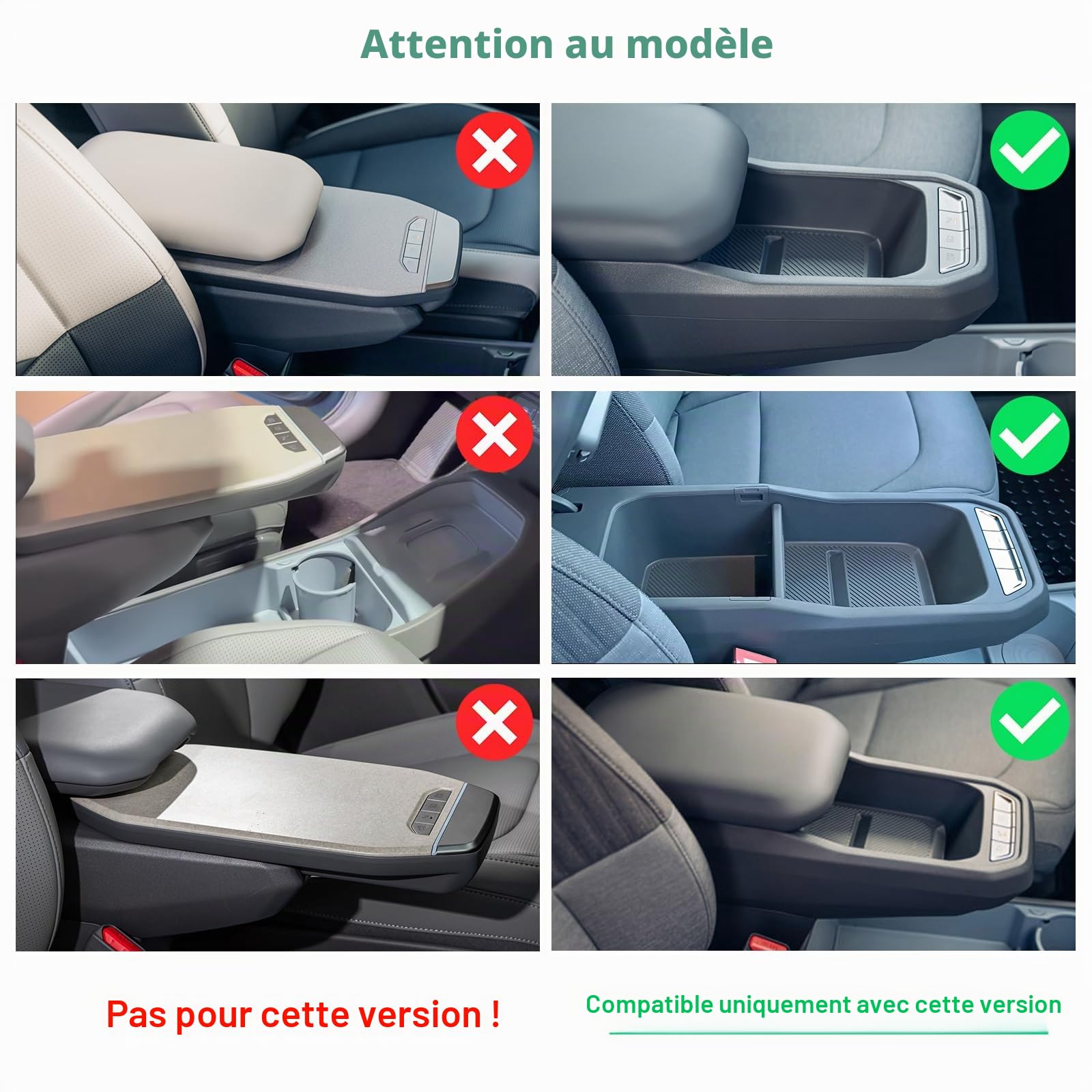 GAFAT Compatible avec Kia EV3 GT Line 2025 2026 Organiseur Console Centrale, Étagère Supérieure avec Rails Coulissants, EV3 2025 Étagères de Rangement Sous la Console Centrale avec Tapis