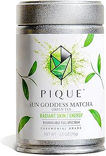 PIQUE Organic Sun Goddess Matcha Tin - Premium First Harvest Ceremonial ...
