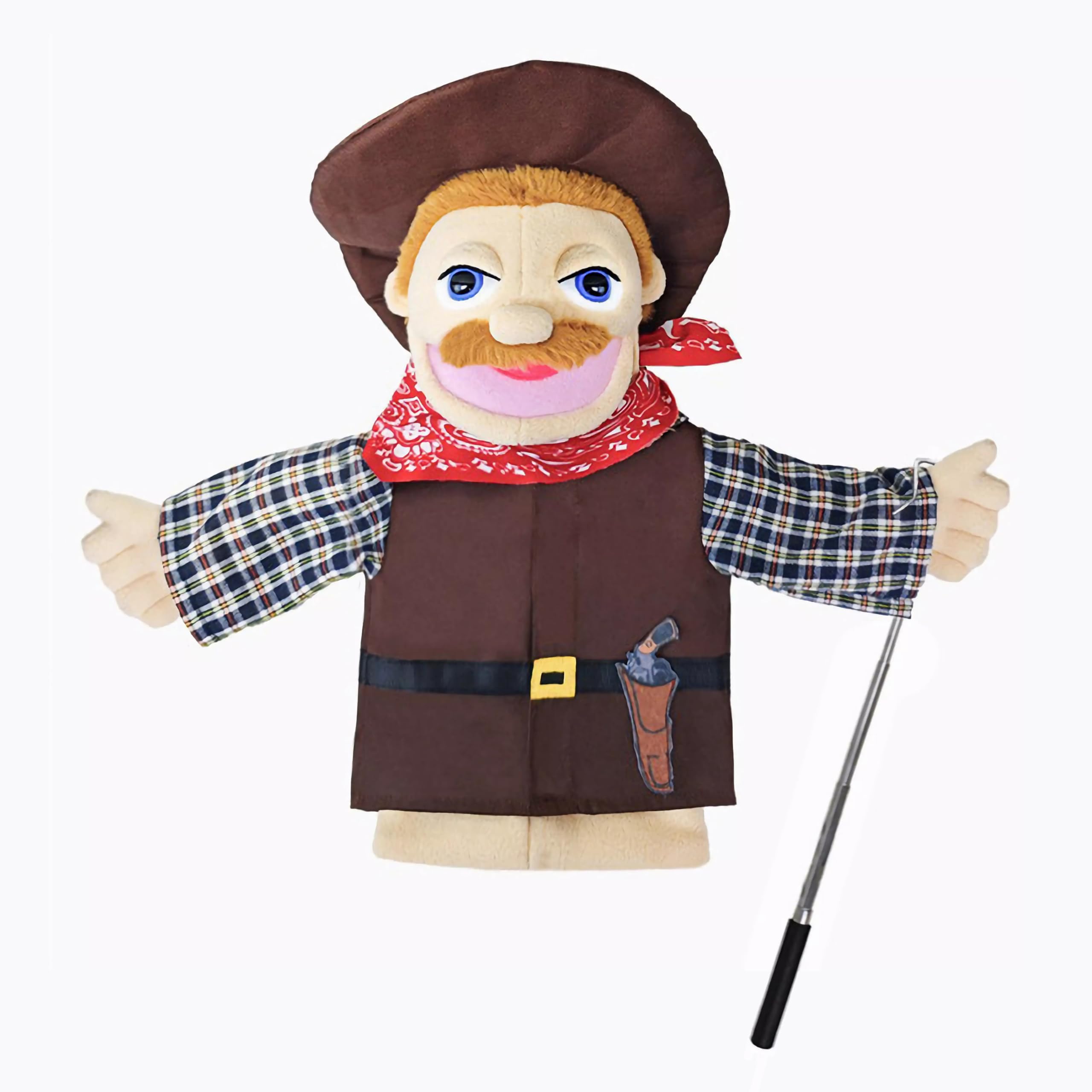 LOMTRATS Marionetas de Mano de Teatro para niños,Incluye Maestro,policía,Pirata,Detective,etc.con Bocas Abiertas móviles, Contar Historias,enseñar,Regalos de Festivales,1 PCS — view 20