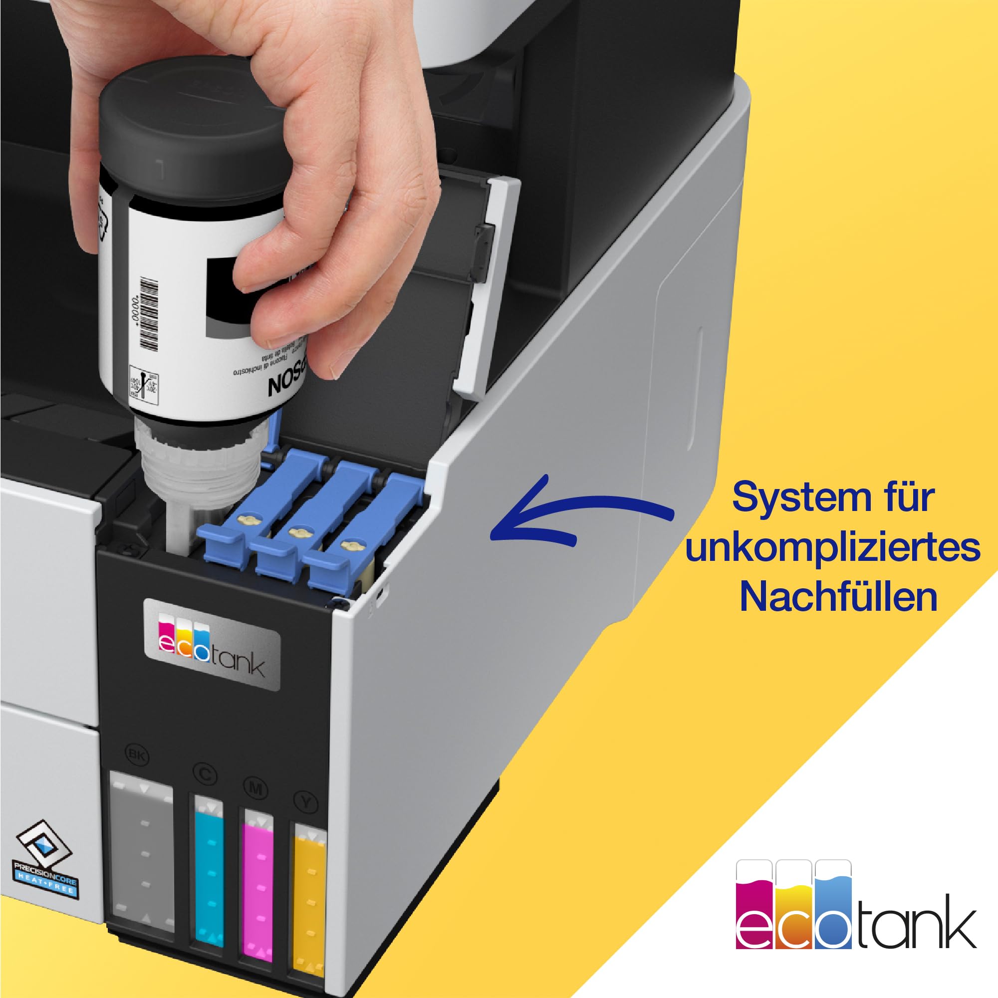Epson EcoTank ET-5150 Tintentankdrucker | für kleine Büros & Unternehmen | WLAN & Ethernet | A4 | Drucken, Kopieren, Scannen | Duplexdruck | 6.1 cm Touchscreen | 35 Seiten Dokumenteneinzug