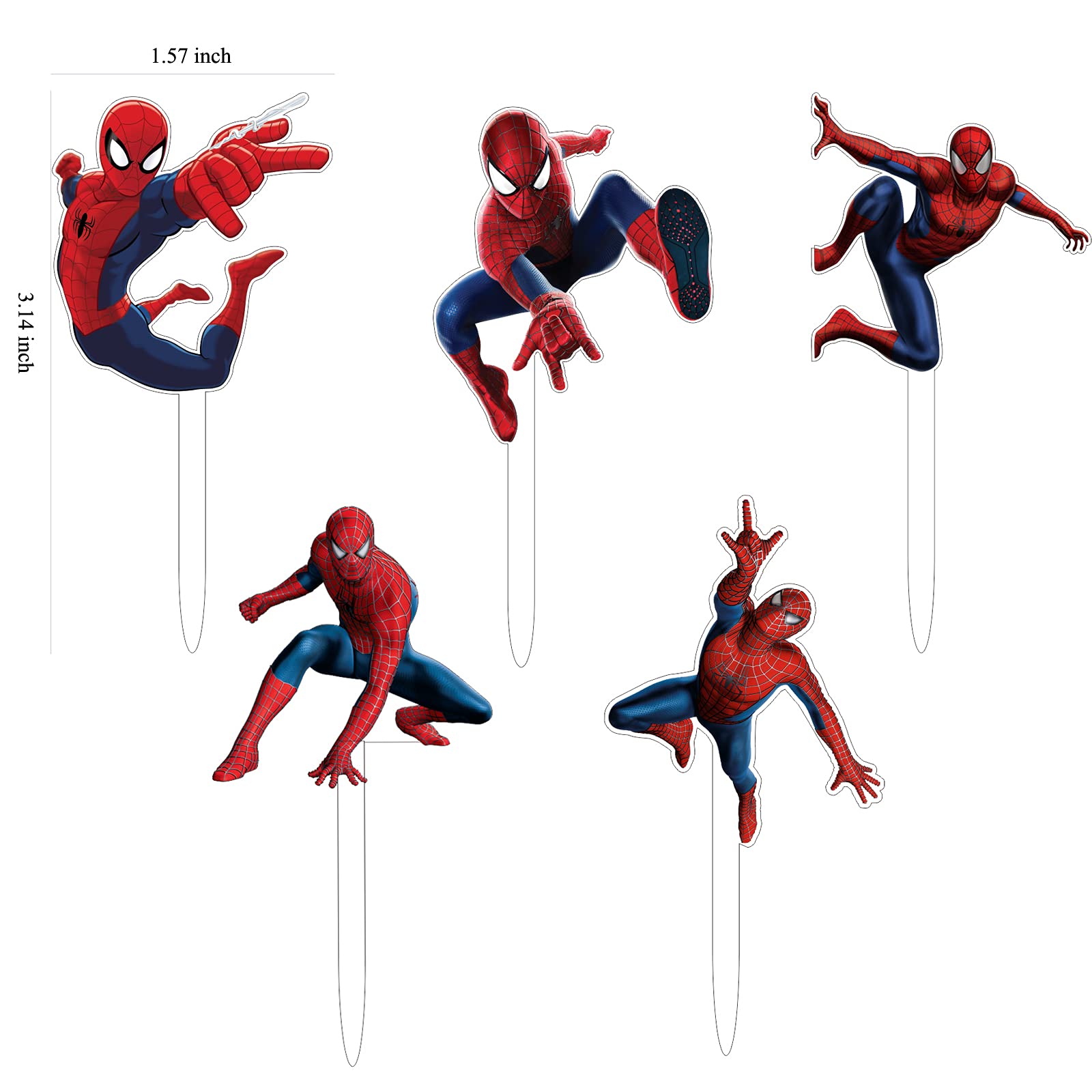 Buy 6 Pcs Spiderman Happy Birthday Cake Topper for Hero Theme